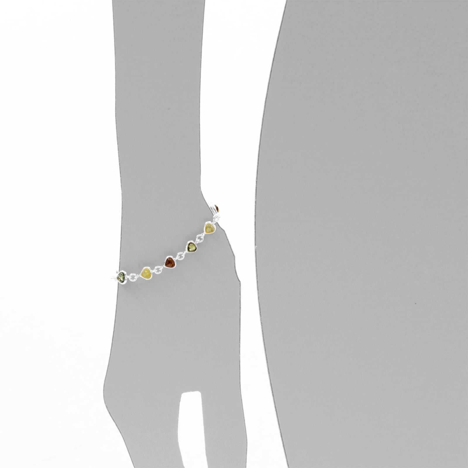 OSTSEE-SCHMUCK Armband »- kleines Herz - Silber 925/000 - Bernstein«