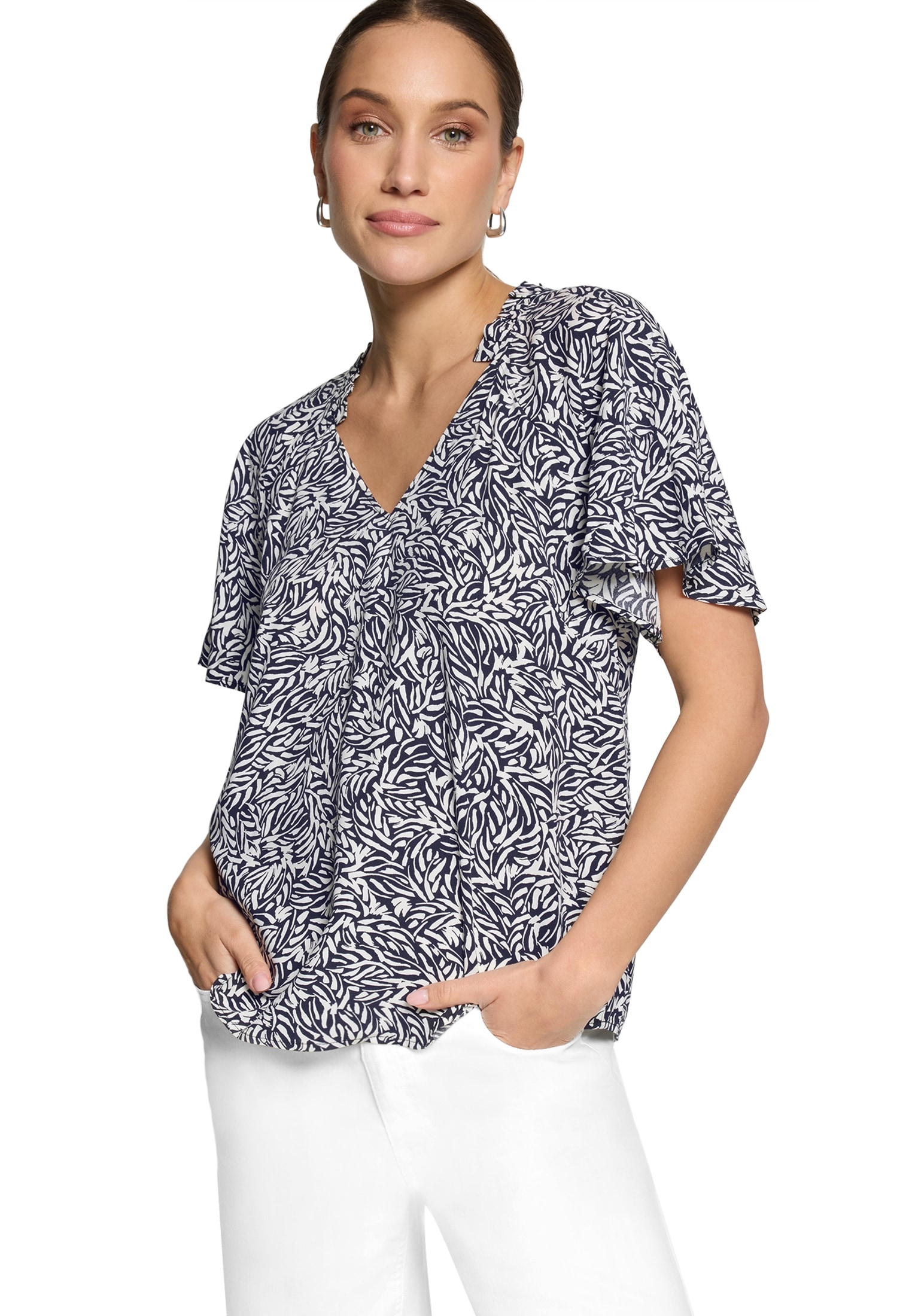 Zero Kurzarmbluse »Damen mit Print.«