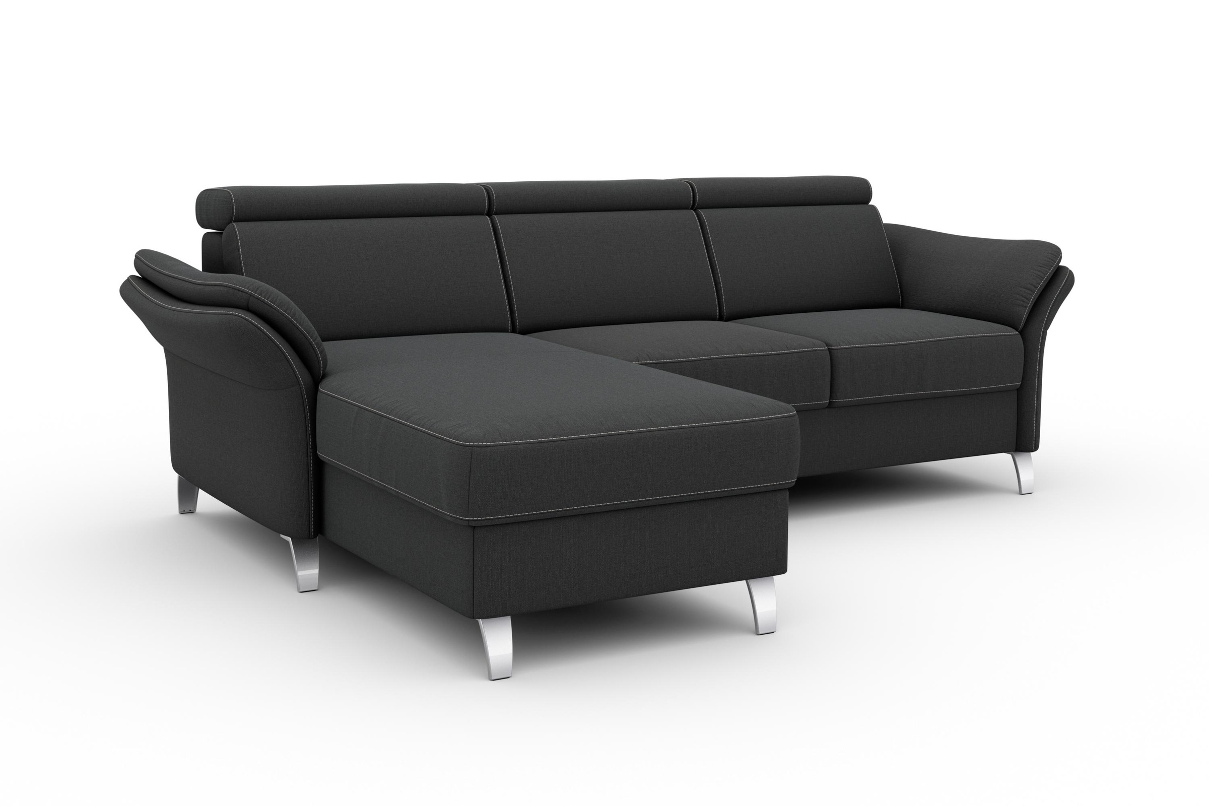 sit&more Ecksofa »Vincenzo L-Form«, inklusive Kopfteilverstellung, wahlweise mit Bettfunktion, Bettkasten