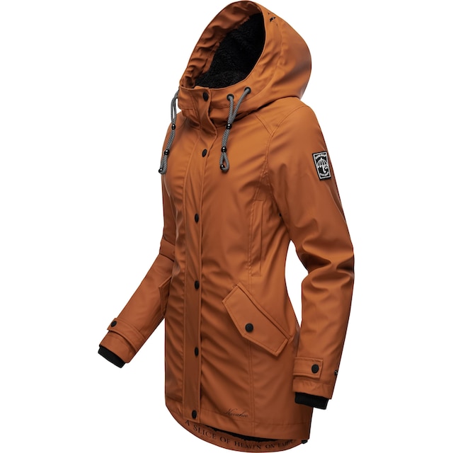 Navahoo Regenjacke »Lindraa«, mit Kapuze, stylische wasserdichte  Outdoorjacke mit Teddyfell bestellen | BAUR