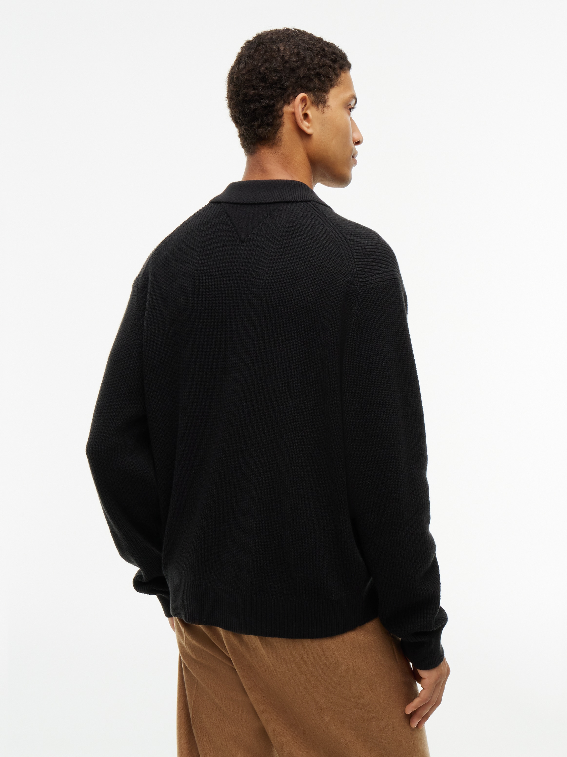 Tommy Hilfiger Rundhalspullover »FISHERMAN RIB JONNY COLLAR« aus Wollmix