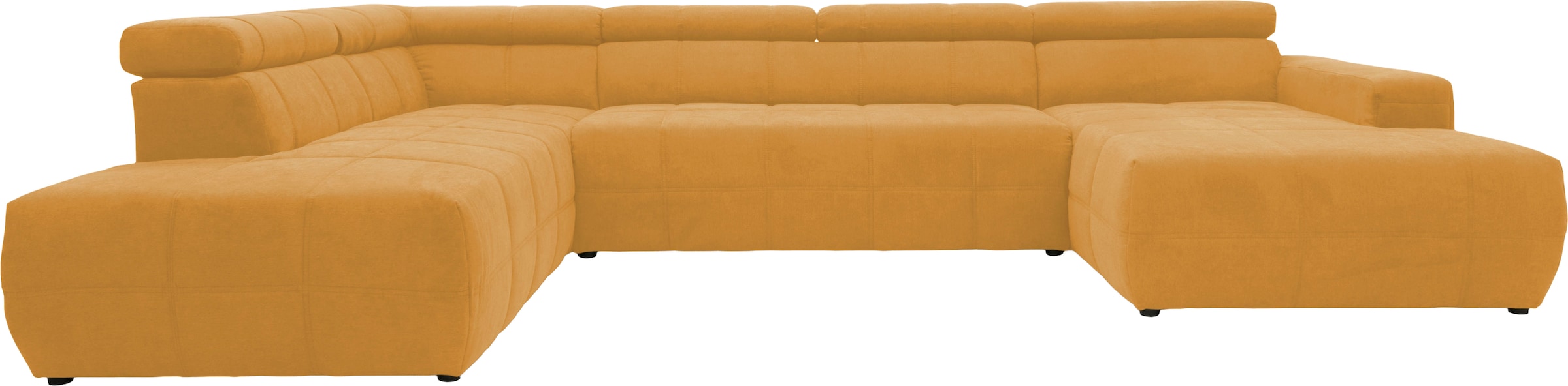 OTTO home Wohnlandschaft »Ballerup 359 x 228 cm, auch mit verstellbarer Sitztiefe« Kopfteile verstellbar, aus pflegeleichtem, weichem Bezugsstoff, U-Form