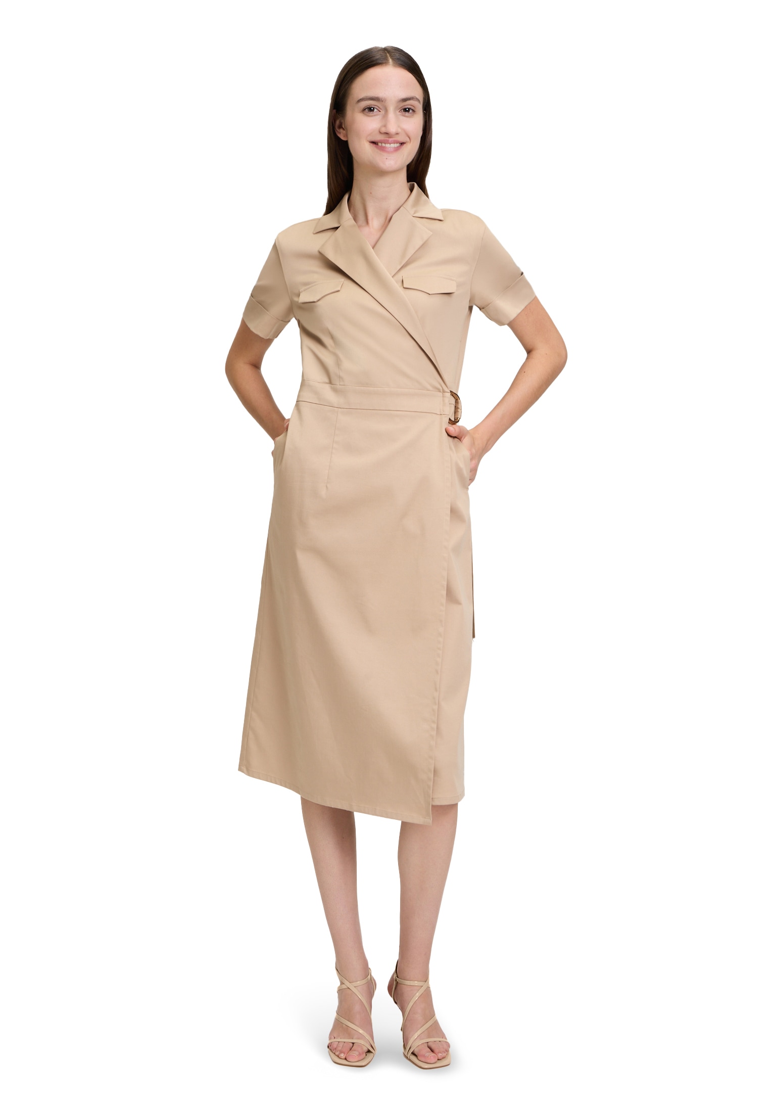 Betty&Co Wickelkleid »Betty & Co Wickelkleid mit Kragen«, Schnallen