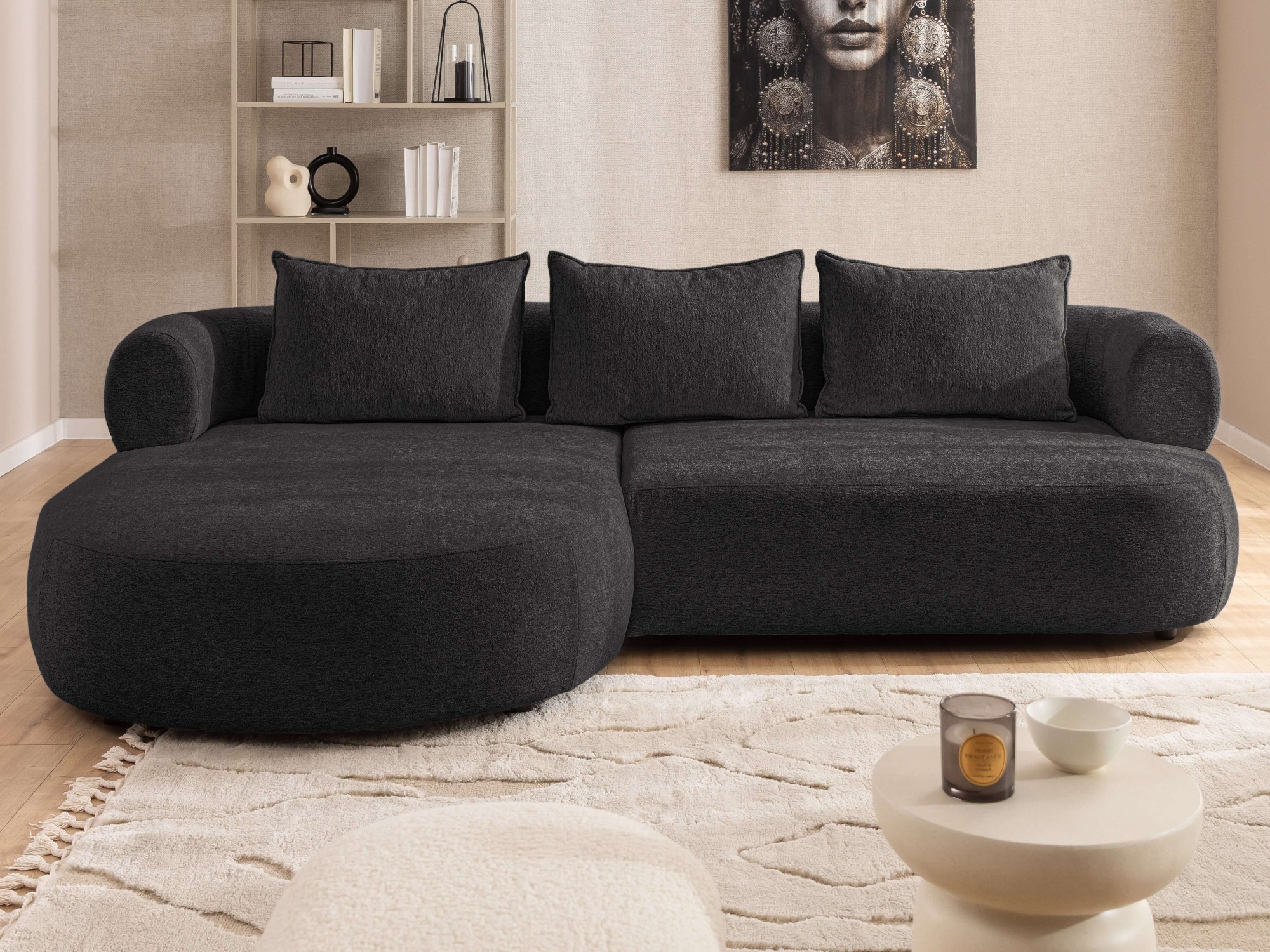 Home affaire Ecksofa »LUSSAC L-Form Design-Sofa mit Zierkissen, Maße B/T/H: 257/159/78 cm« hoher Sitzkomfort und modernes Design, Sofa ohne Bettfunktion