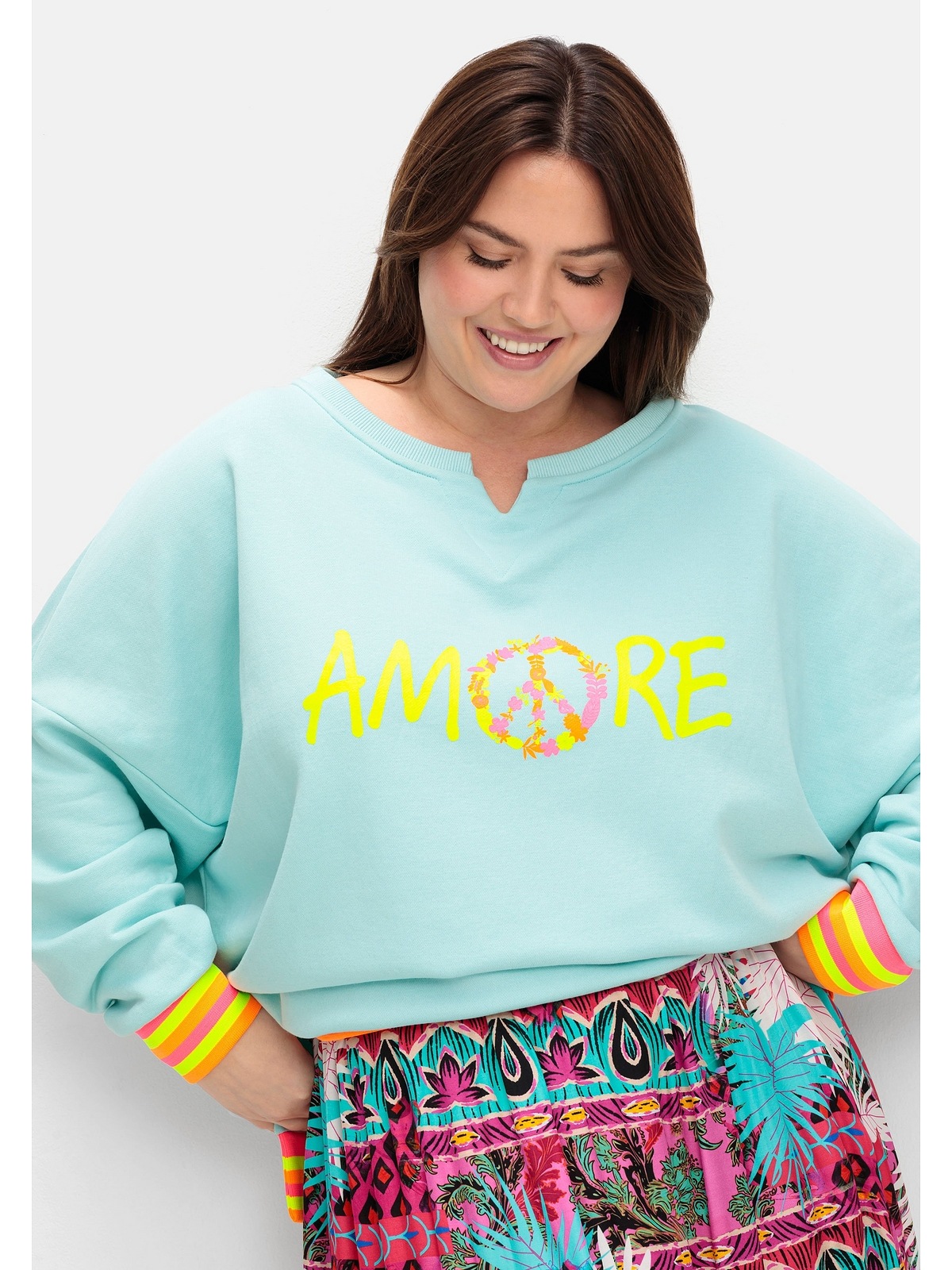Sheego Sweatshirt »Große Größen«, aus Baumwolle, in lockerer Form