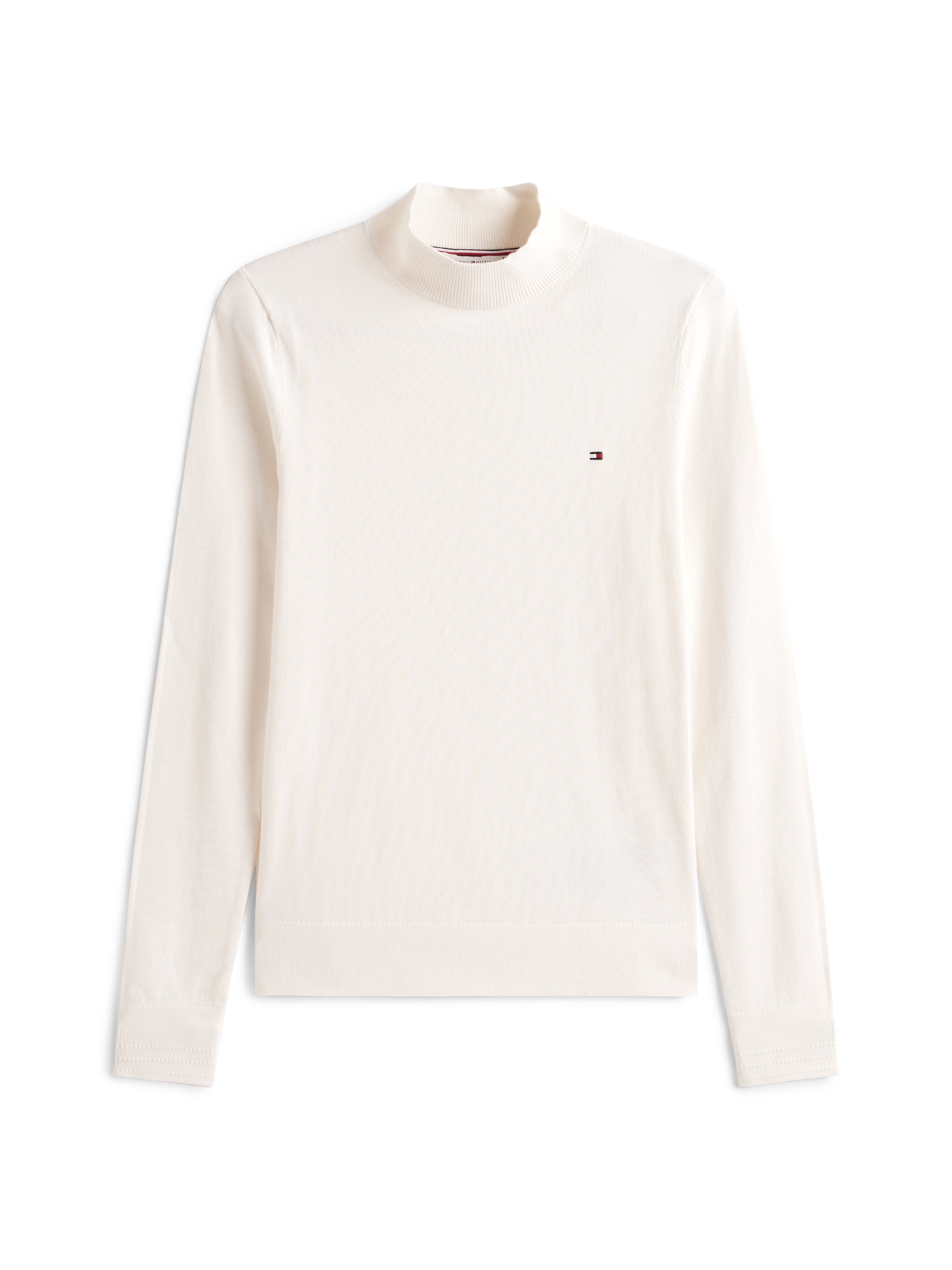 Tommy Hilfiger Strickpullover »CO JERSEY FINE GG MOCK-NK LS SWT«
