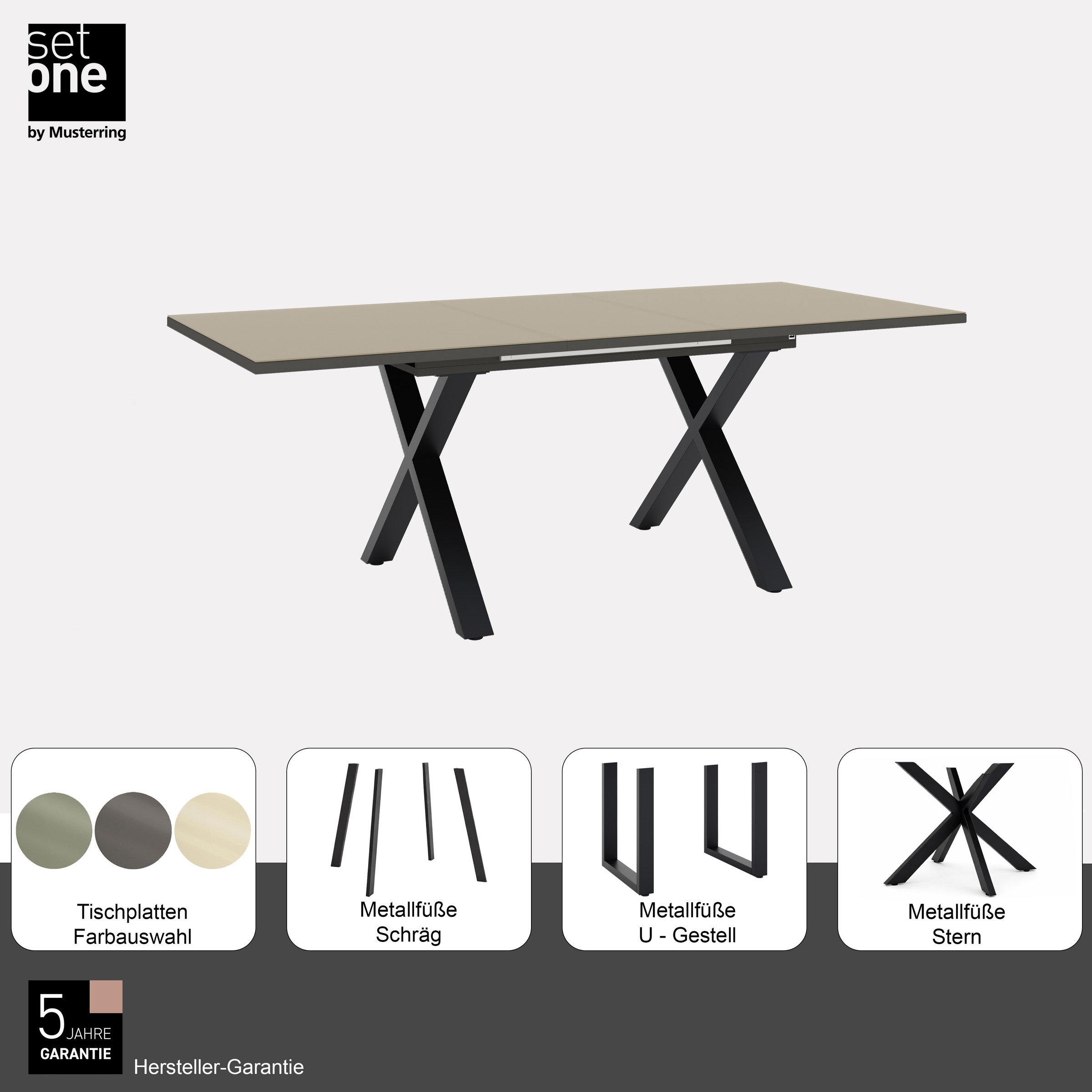 Set one by Musterring Reno Dining Table Black 160x90x75cm 2