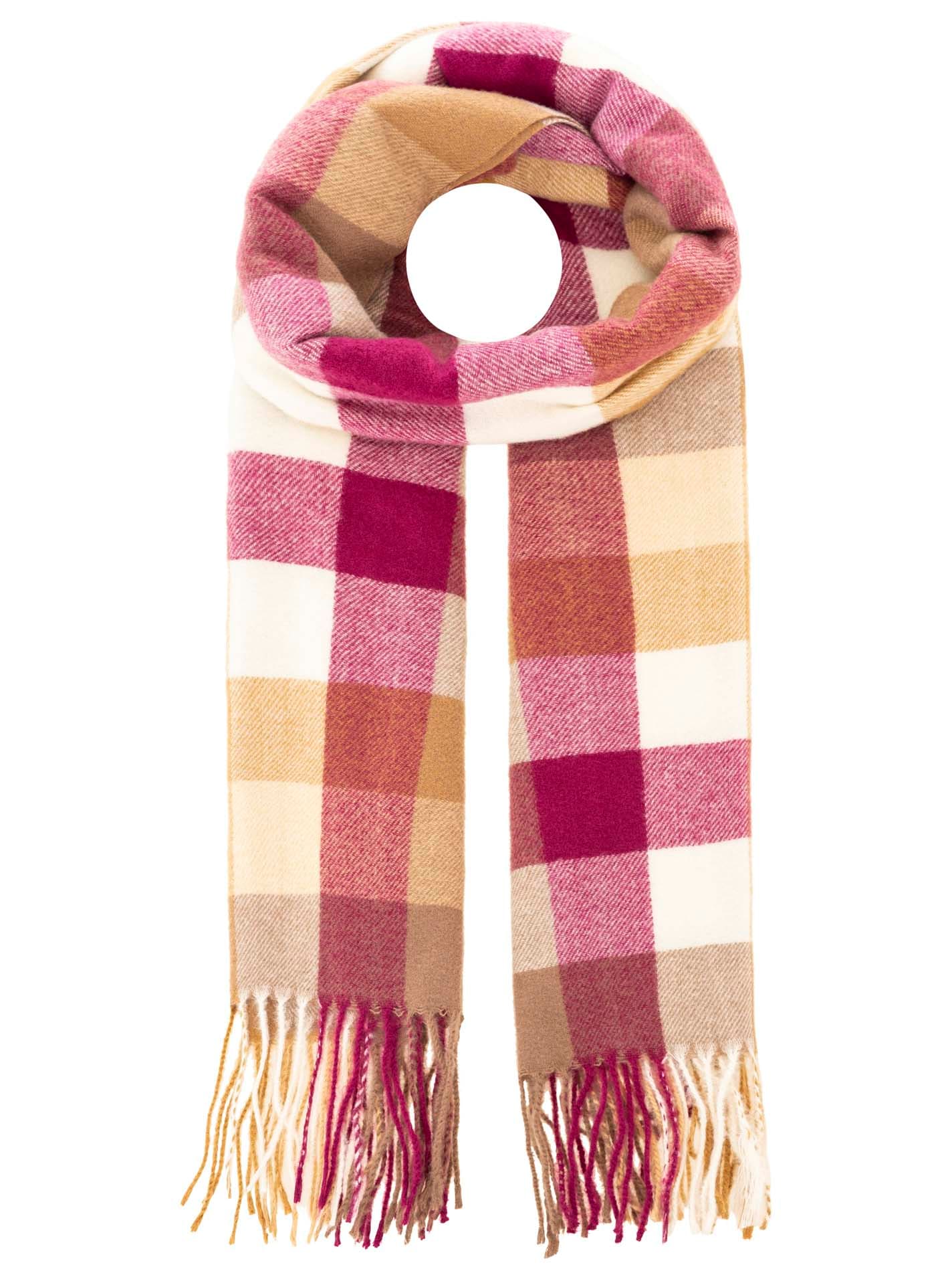 Zwillingsherz Schal "Classic Karo" zeitloses Karomuster, weiche Qualität, Fransenabschluss, multicolor