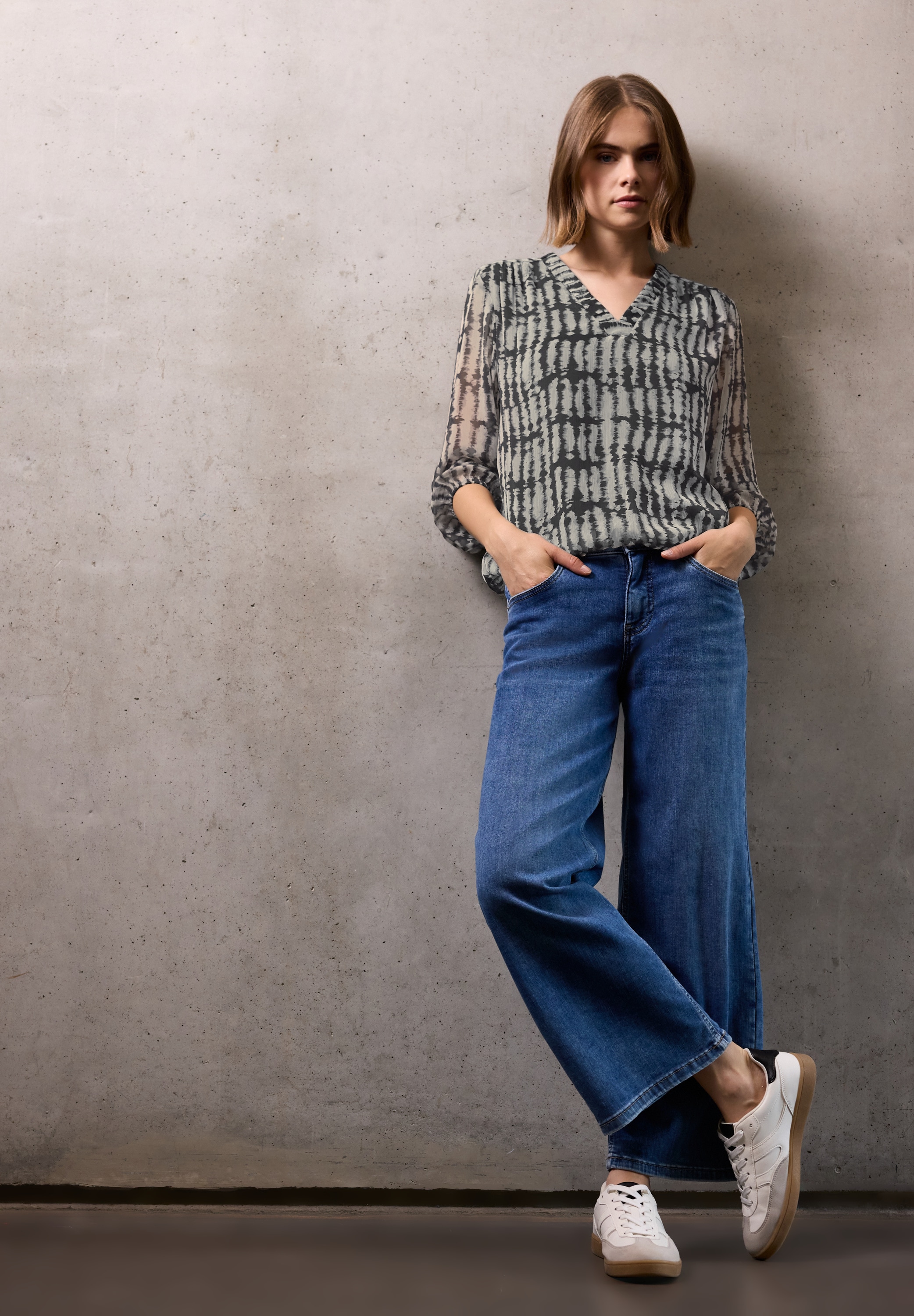 STREET ONE STUDIO Chiffonbluse mit grafischem Muster