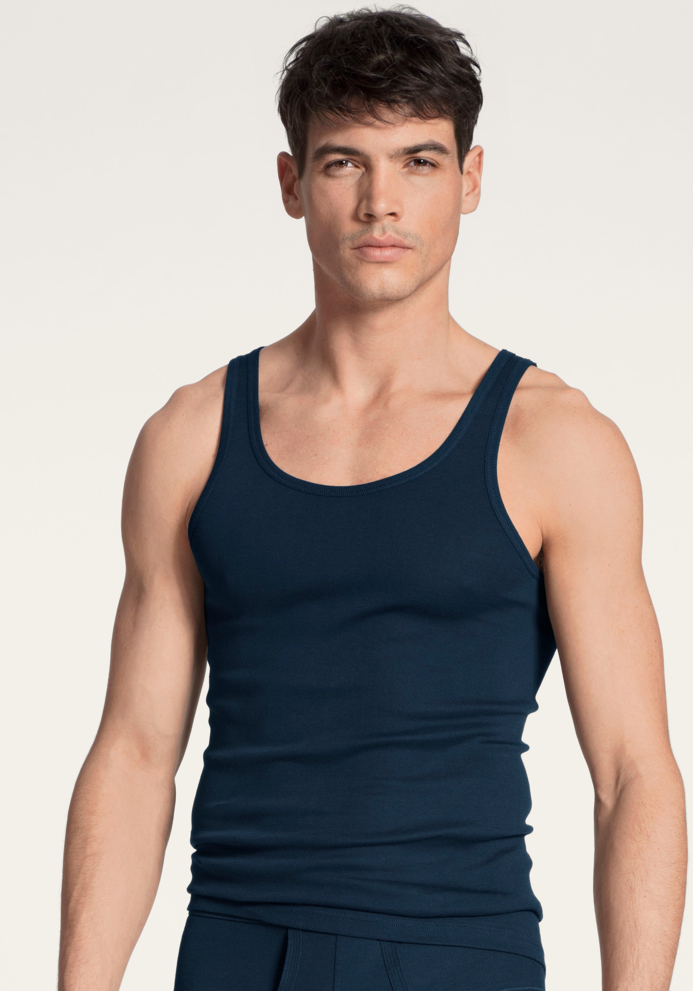 Thumbnail - CALIDA Tanktop "Twisted Cotton", Pure Cotton, Feinripp-Qualität, Rundhals-Ausschnitt