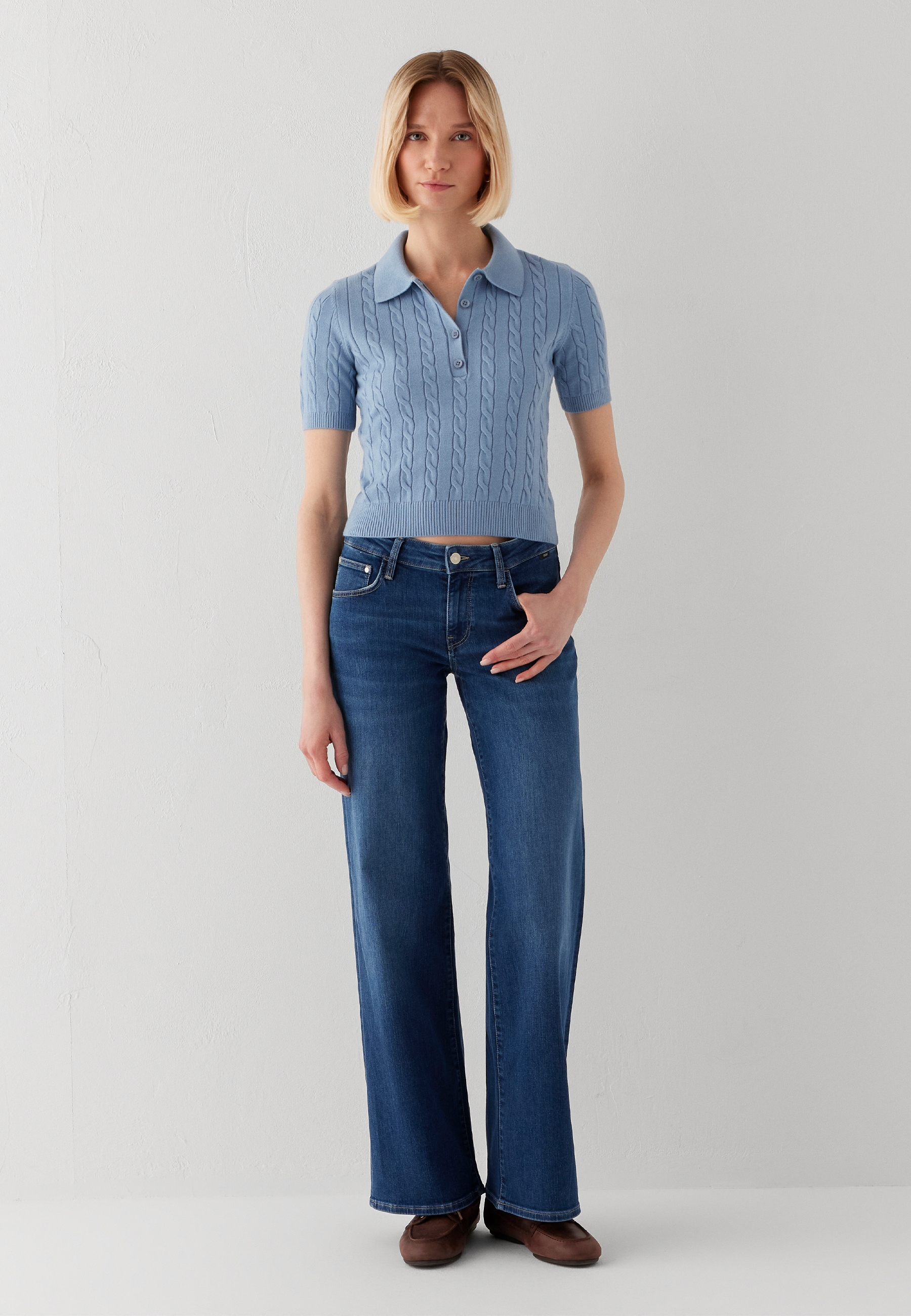 Mavi Polokragenpullover »POLO COLLAR SWEATER« Top Strick