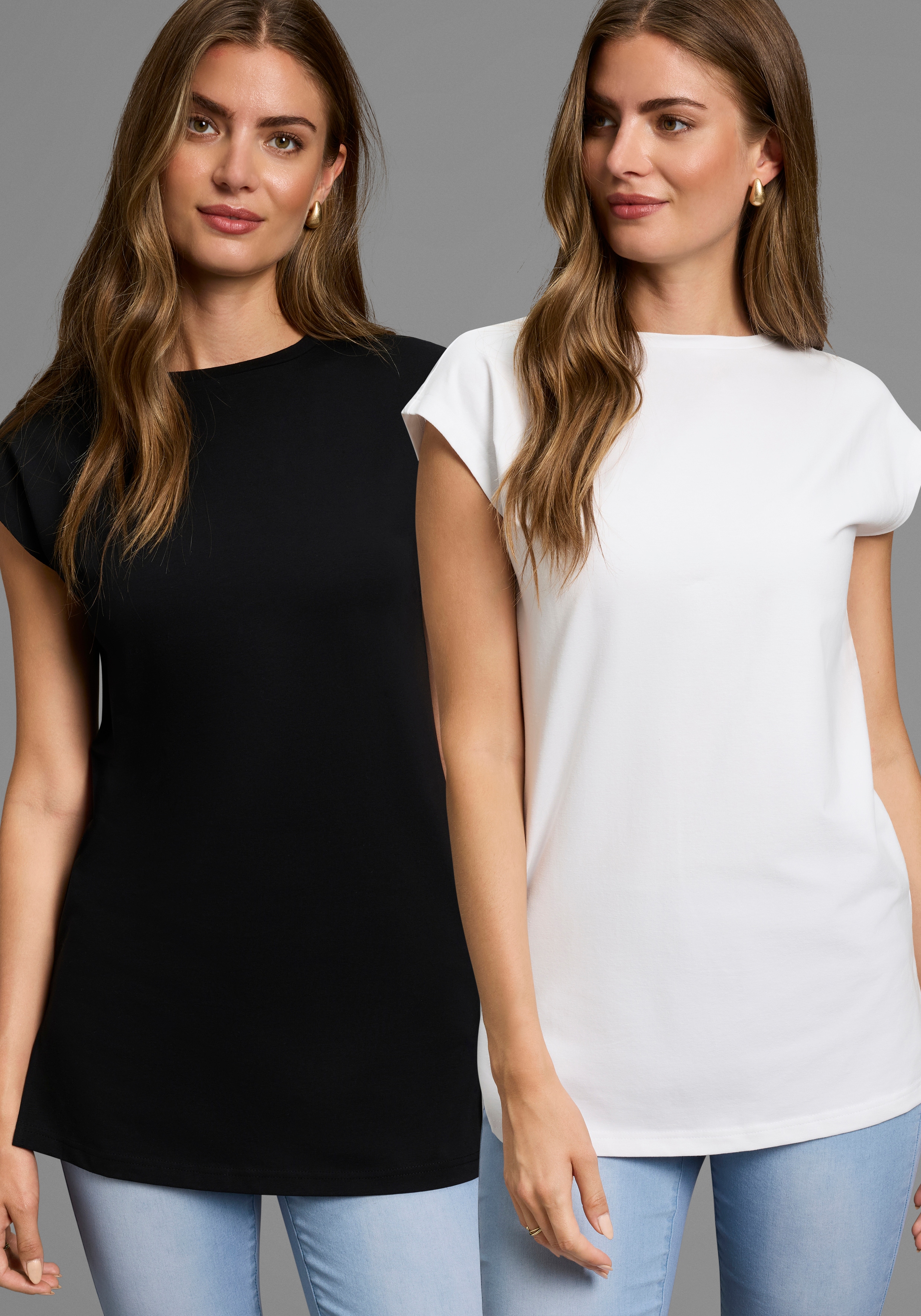 Laura Scott Longshirt Packung, 2 Stk. tlg. in verlängerter Form - NEUE KOLL günstig online kaufen