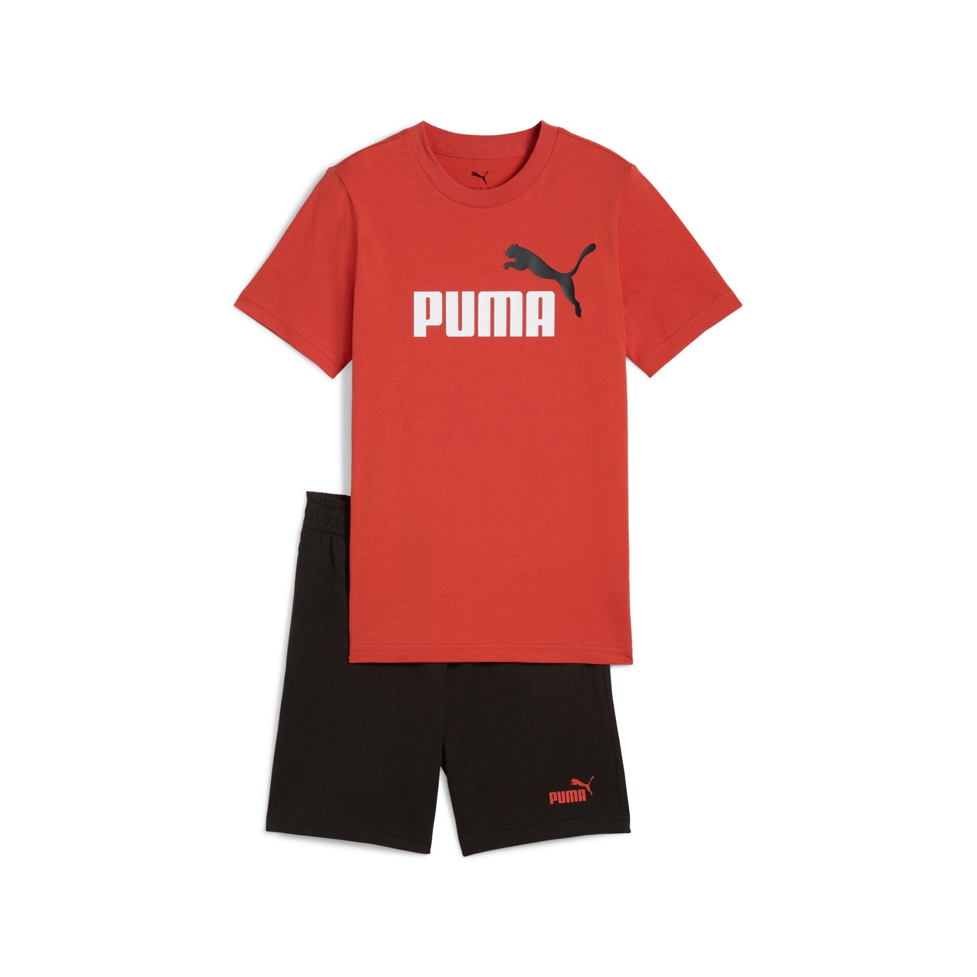 PUMA Trainingsanzug »ESS 2 COLOR NO. 1 LOGO TEE AND SHORTS SET B«, (2 tlg.)