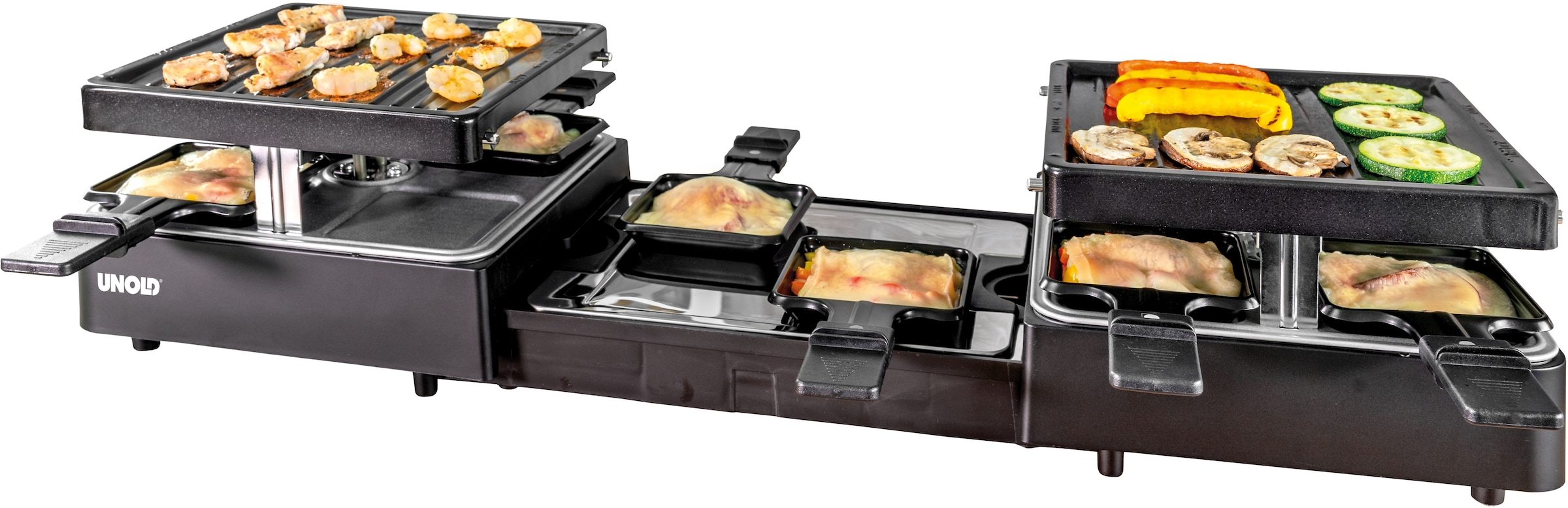 Unold Raclette »48755 RACLETTE Extendable«, 8 St. Raclettepfännchen, 1300 W