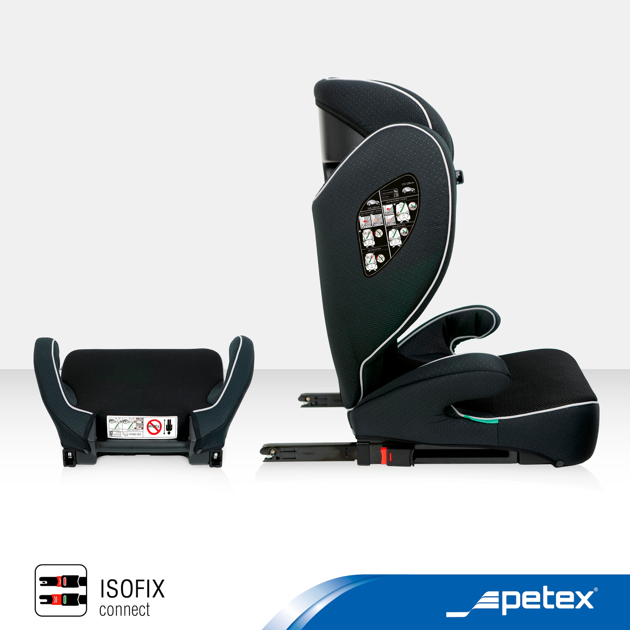 Petex Autokindersitz »Basic Plus, mit Isofix«, ISOFIX-Befestigung oder mit 3-Punkt-Gurt des PKW