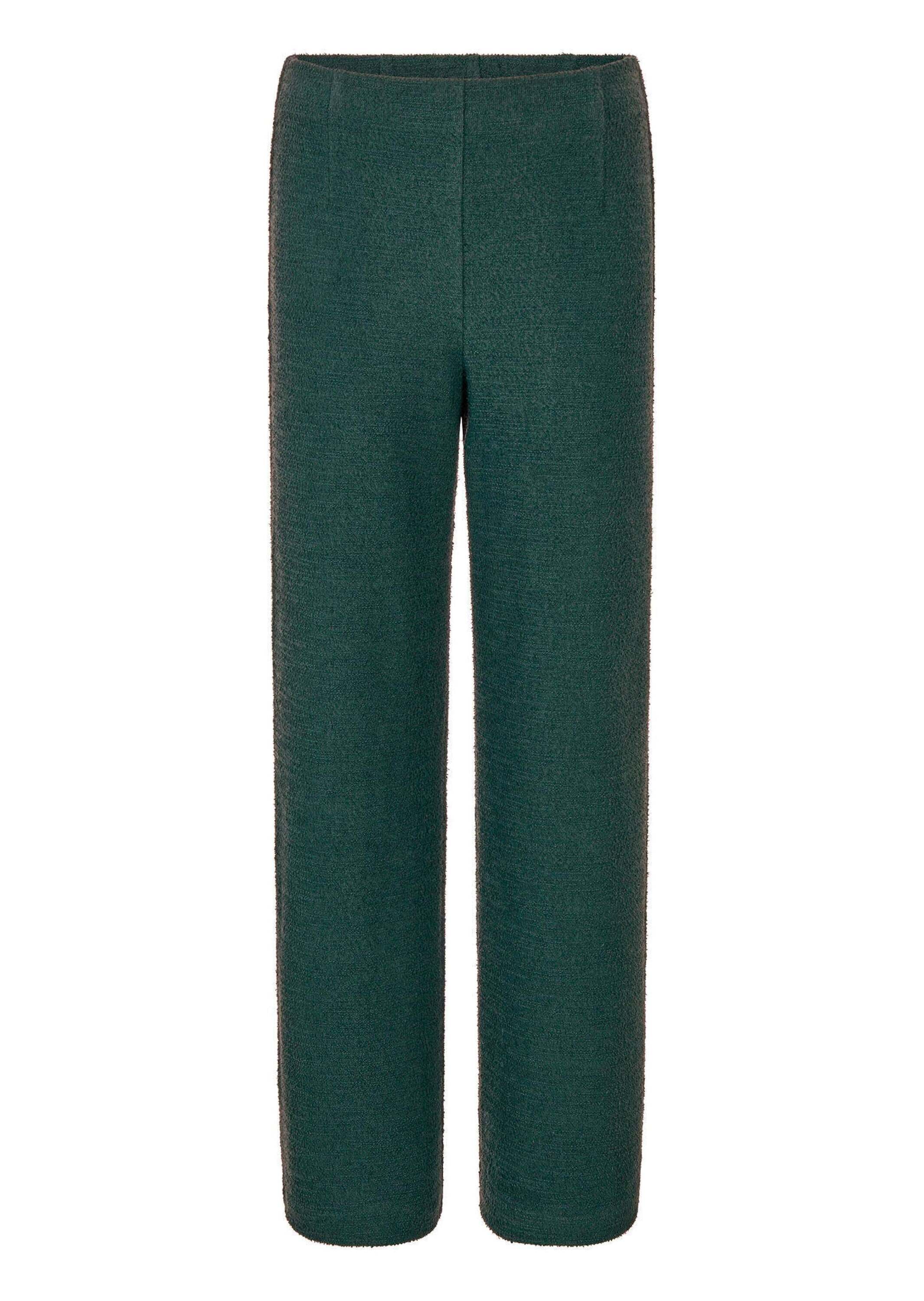 GOLDNER Schlupfhose "Kurzgröße Elegante Palazzohose VERA in Bouclé" flacher Rundum-Dehnbund