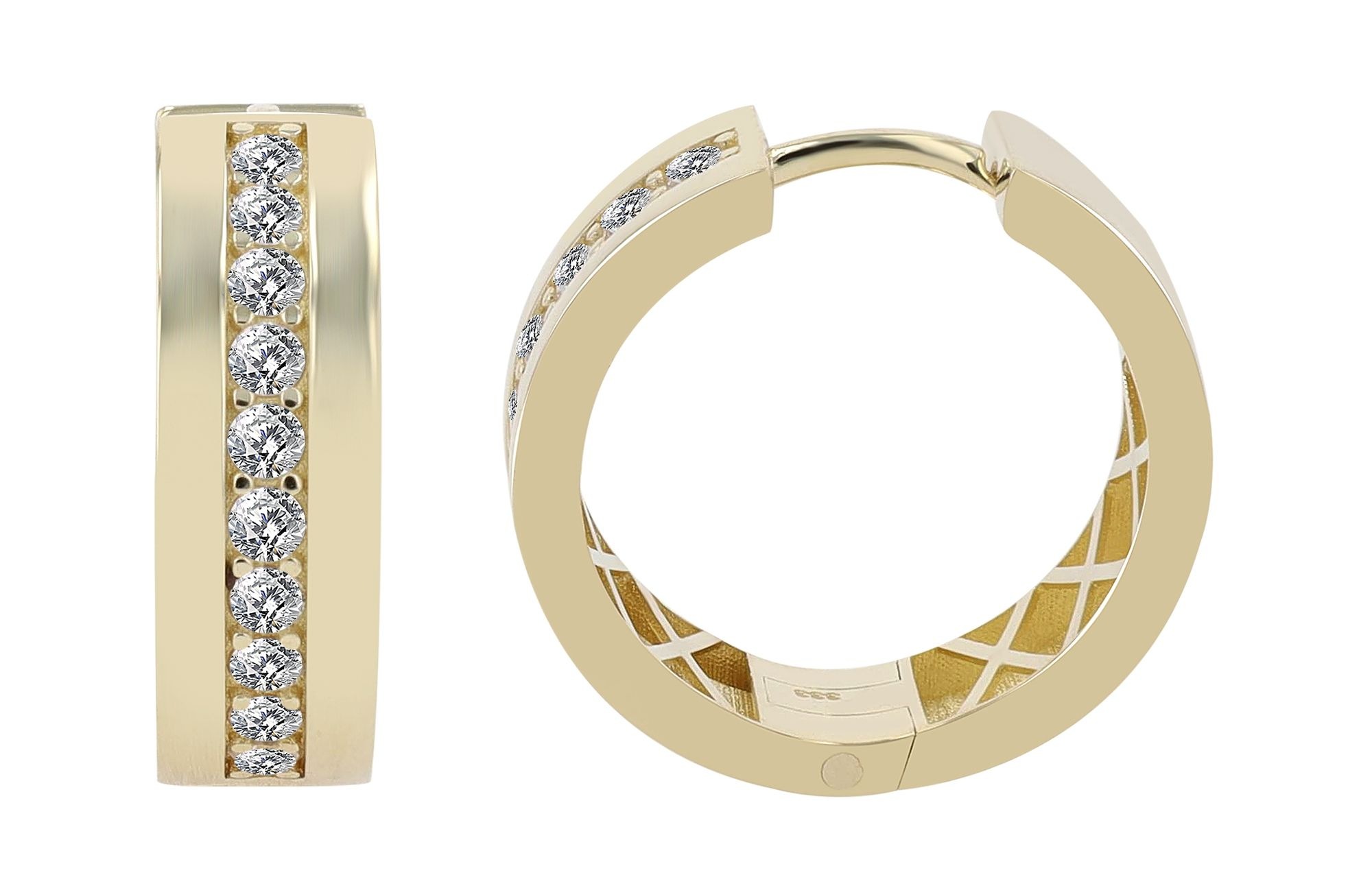 Adelia´s Klappcreolen »Damen Ohrringe – Klappcreole aus 333 Gold mit Zirkonia« Ideal zum Verschenken – schlicht und stilvoll