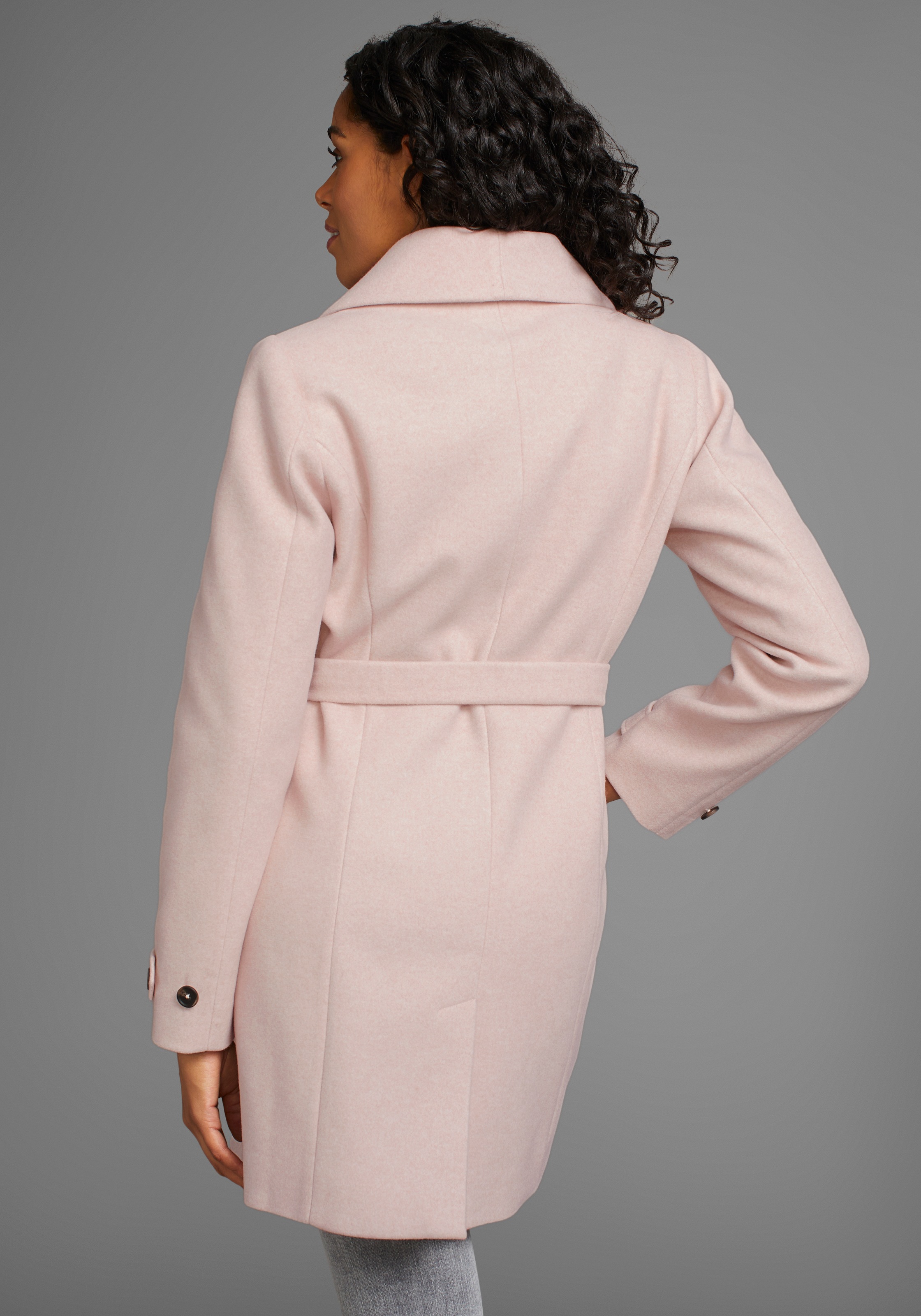 Laura Scott Wollmantel, 2 Stk. mit Reverskragen und Gürtel günstig online kaufen