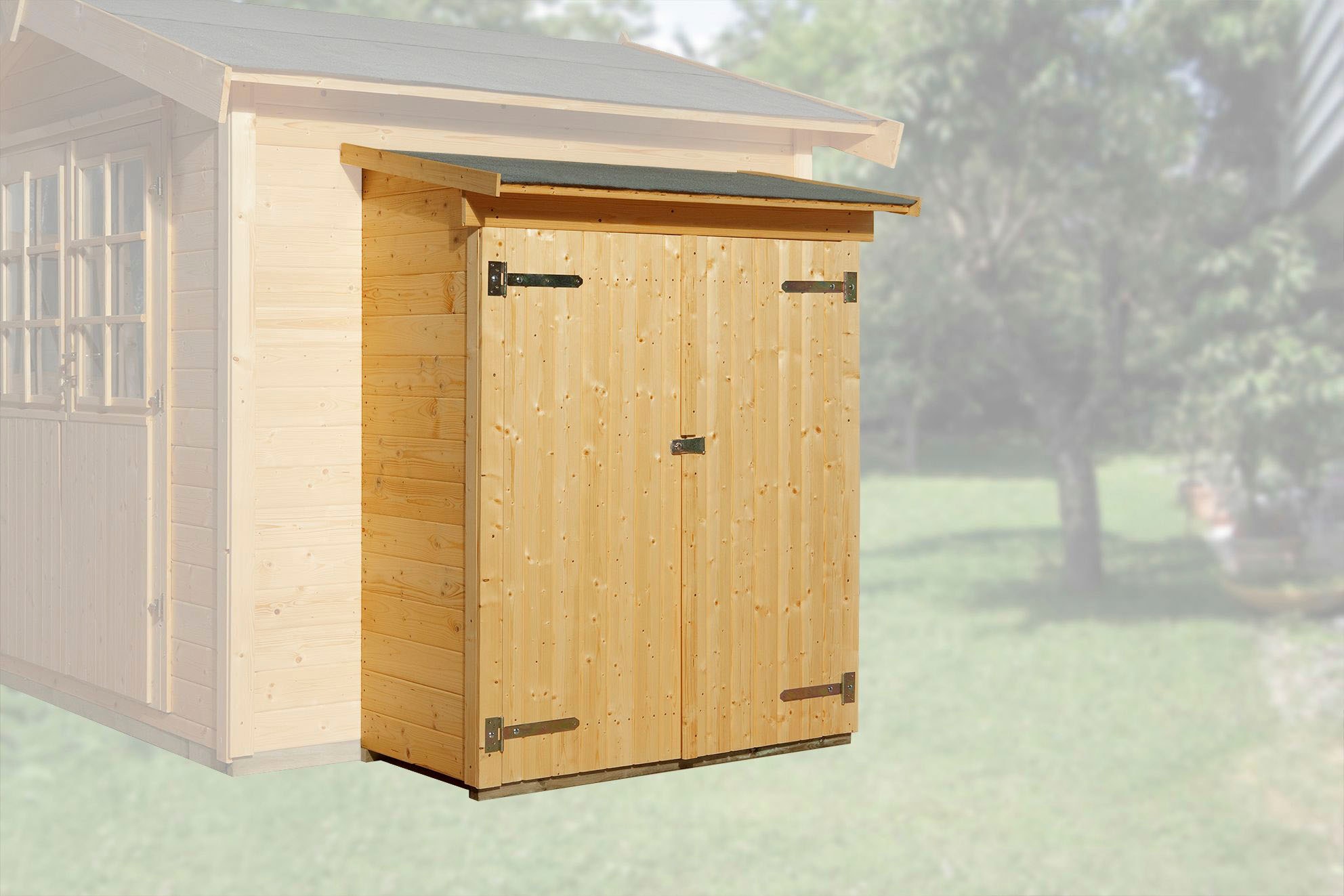 weka Garten-Geräteschrank Anbauschrank für modernes Schraubsystem, 65 x 129 cm, lasiert