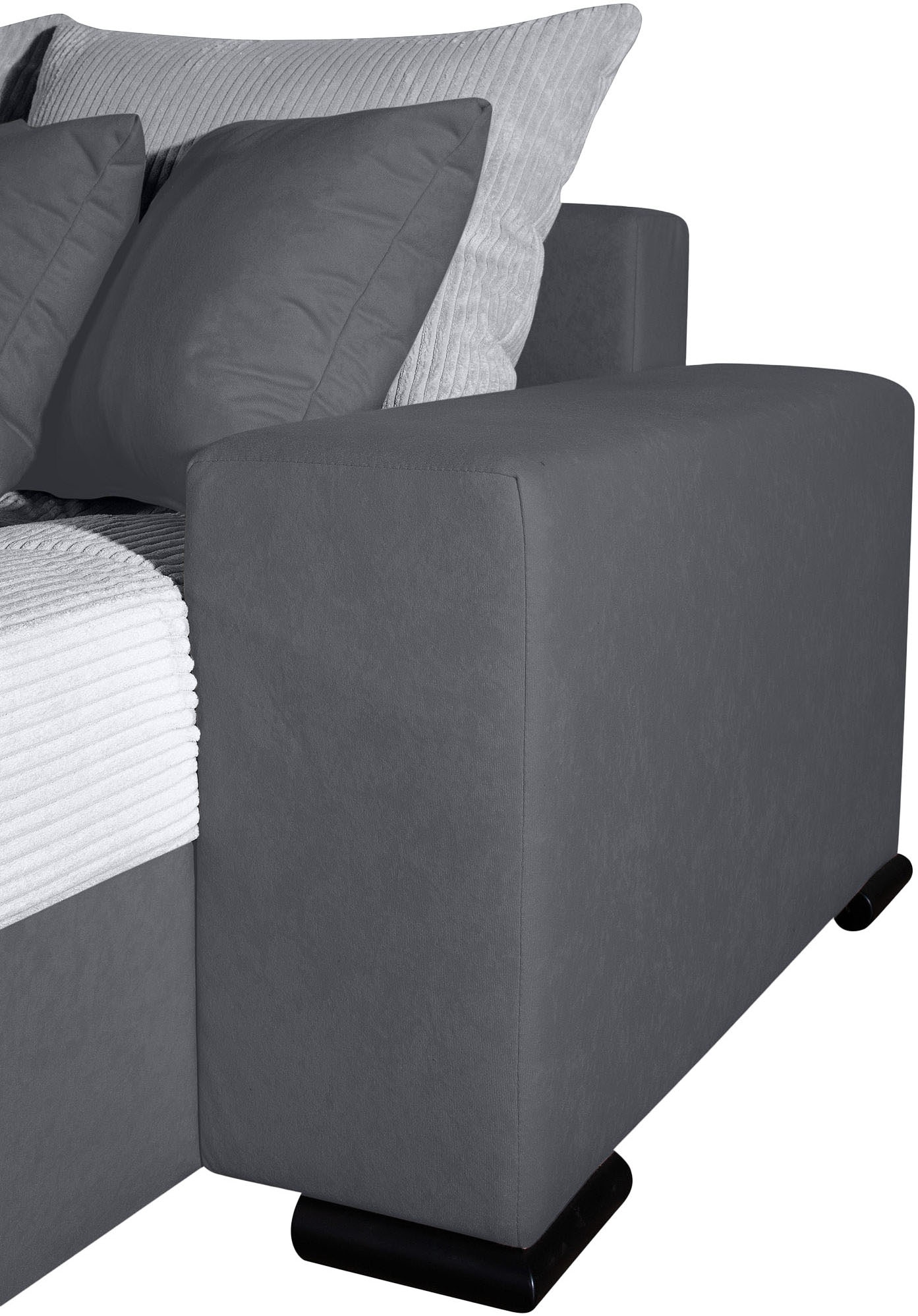 COLLECTION AB Ecksofa »Josy L-Form, B: 214 cm in Cord, Cord-Mix« mit Bettfunktion, Bettkasten & 2 Zierkissen, Federkern
