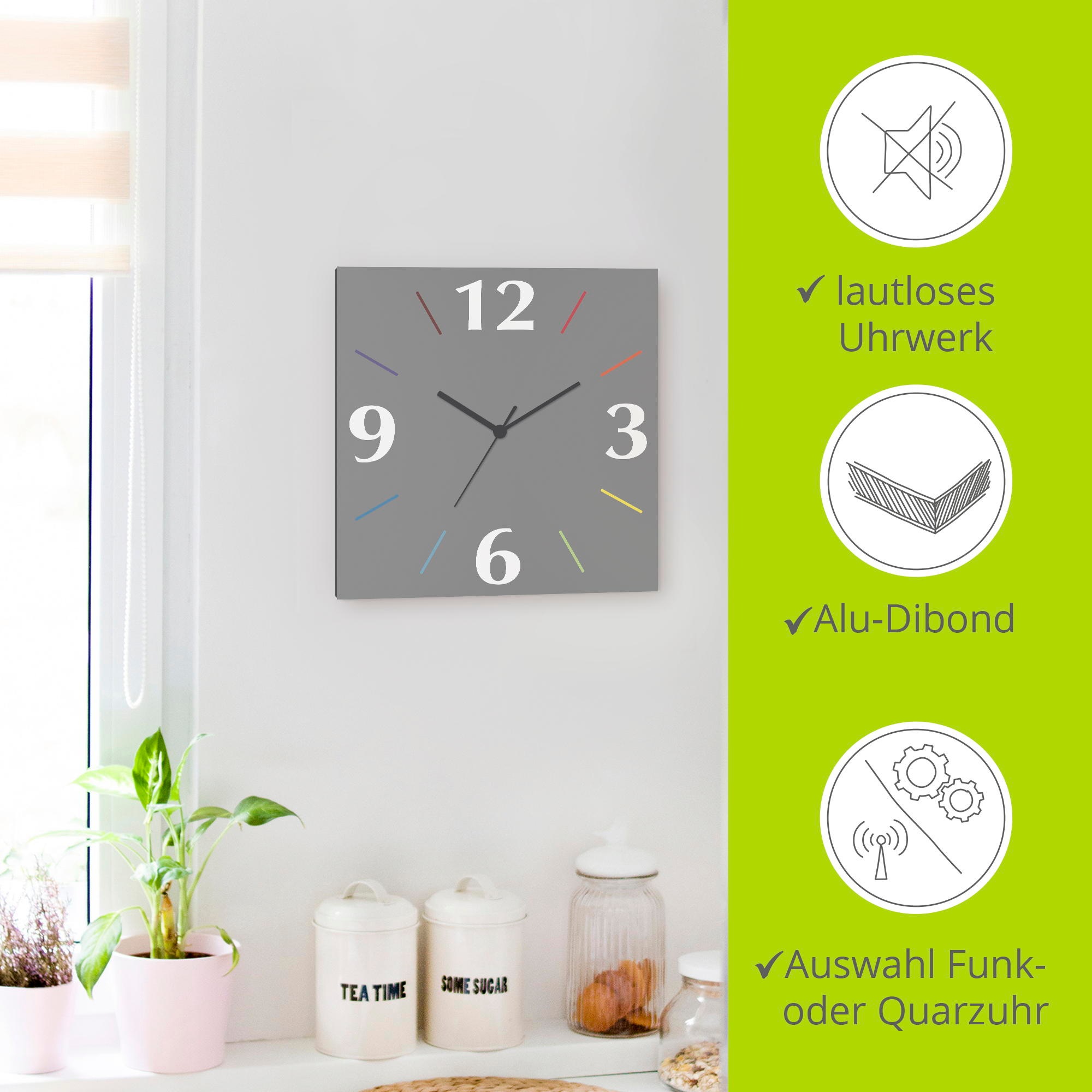 ARTland Uni Trendfarben Wall Clock 6