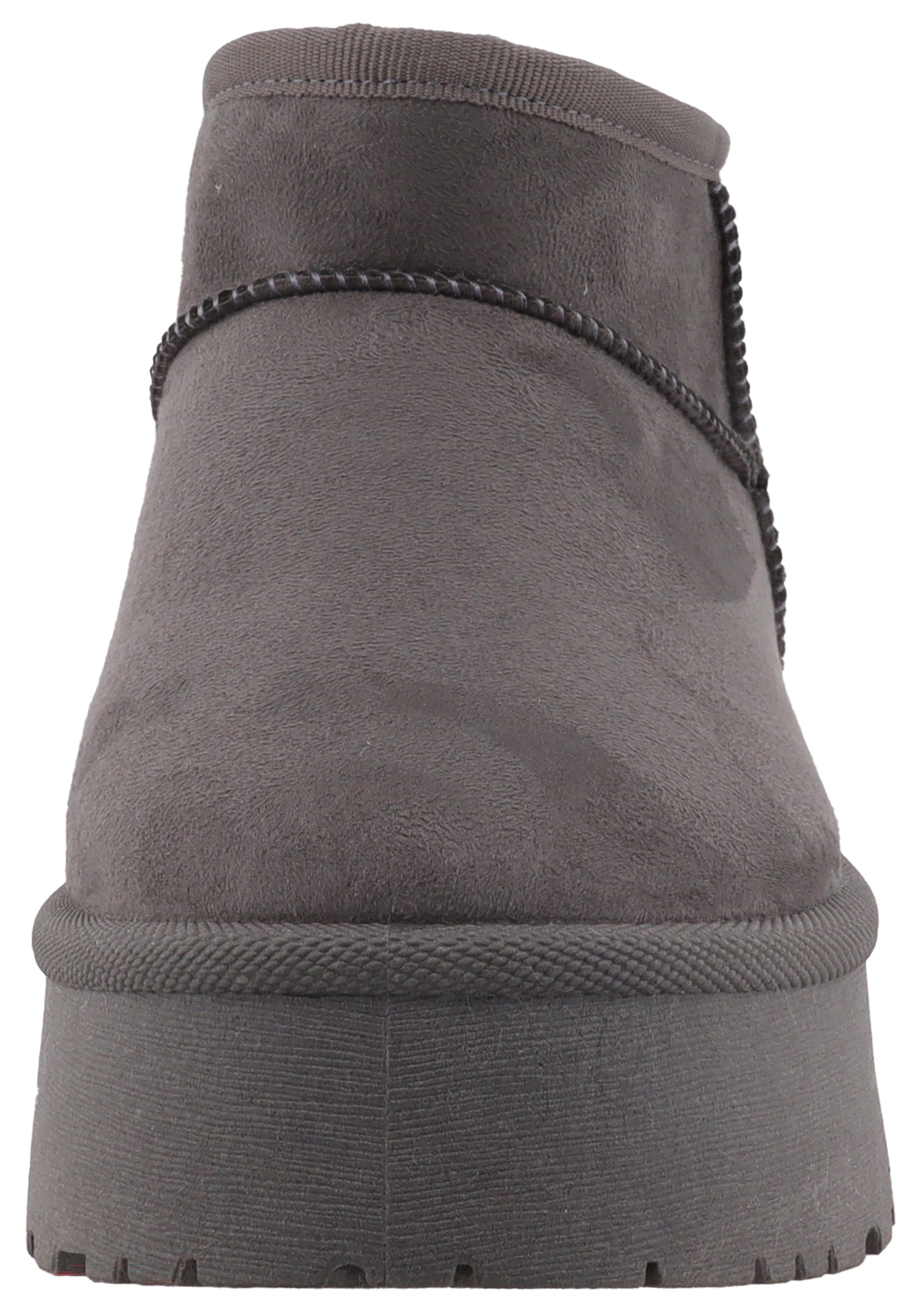 TOM TAILOR Winterboots, Plateau, Schlupfboots, Hausschuh mit modischen Ziernähten