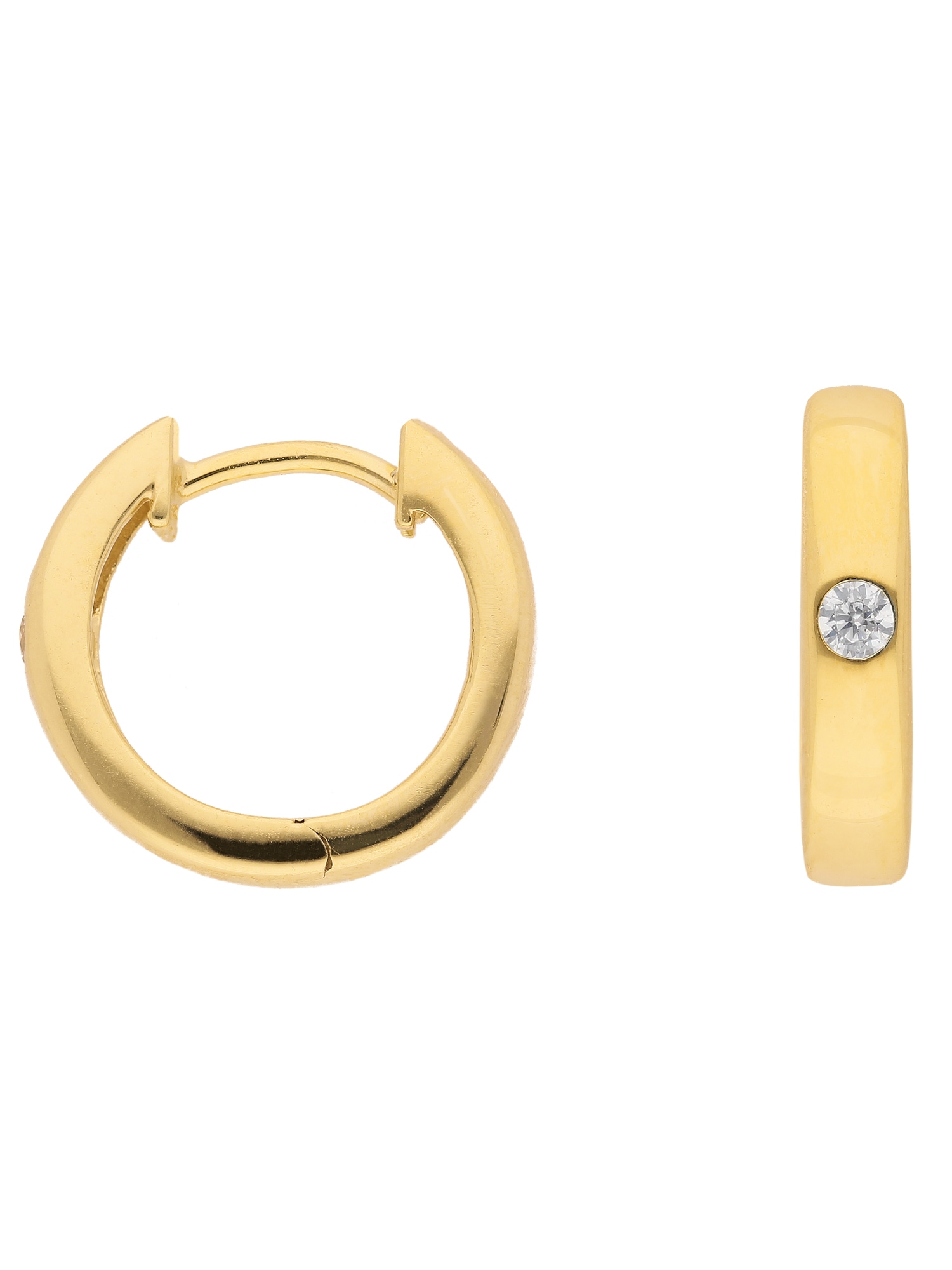 Adelia´s Paar Ohrhänger »1 Paar 333 Gold Ohrringe / Creolen mit Zirkonia Ø 13,6 mm«, 333 Gold mit Zirkonia Goldschmuck für Damen