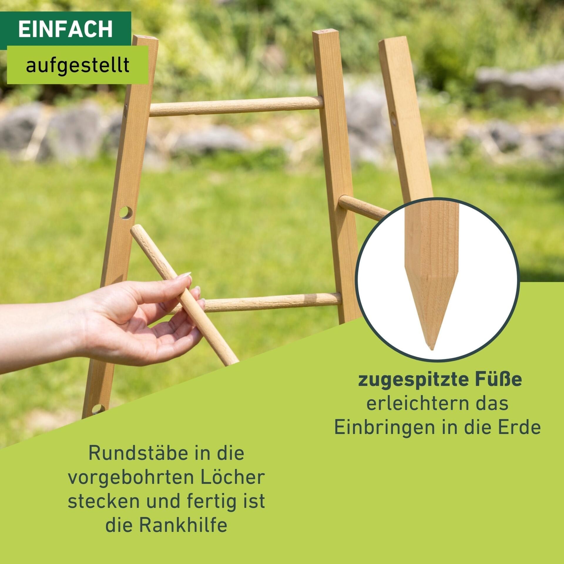 Windhager Rankgitter »Pyramide, Holz-Rankgerüst für Blumen und Gemüsepflanzen« Kletterhilfe für den Garten, 50 x 50 x 145 cm