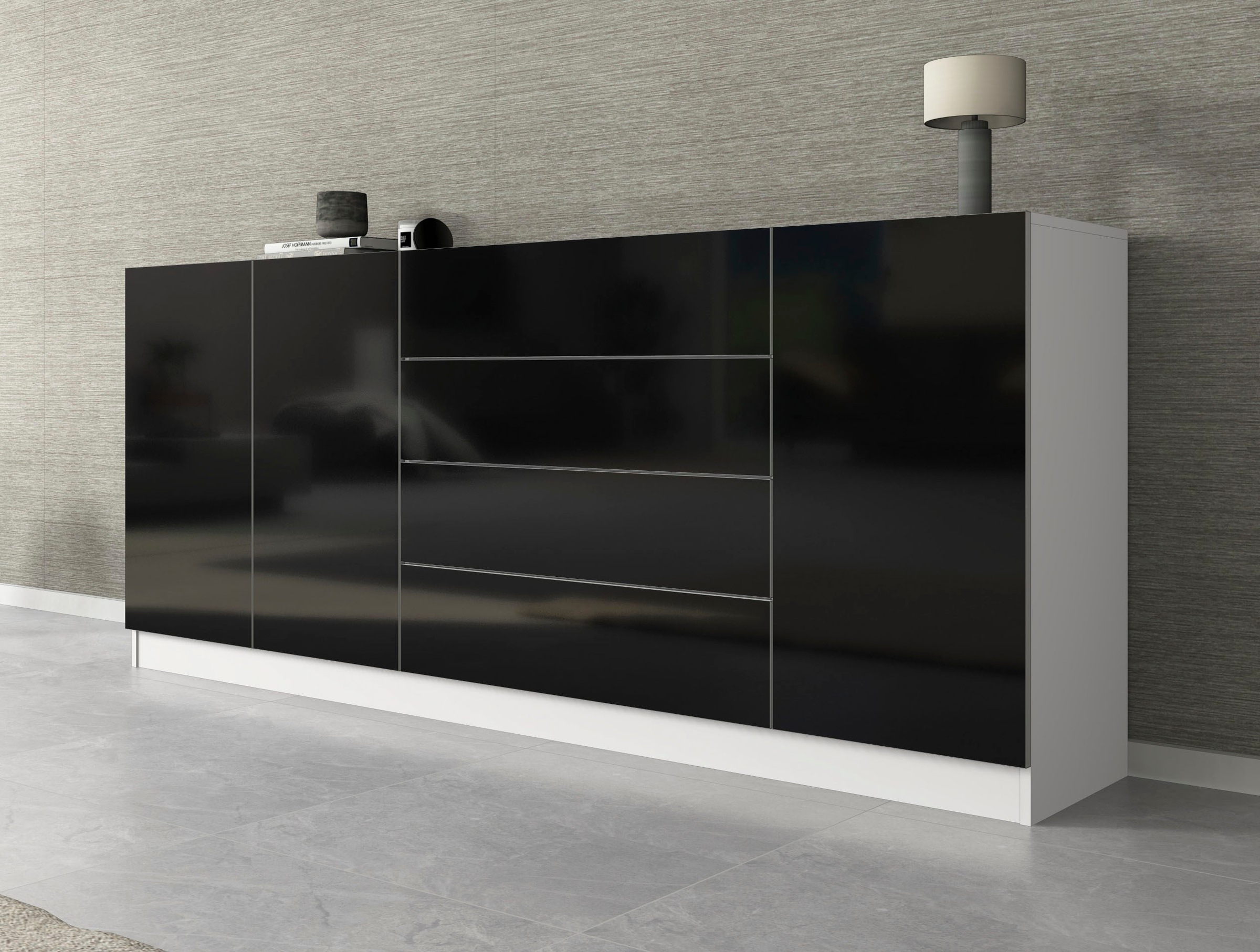 Thumbnail - borchardt Möbel Sideboard "Vaasa, Kommode mit 3 Türen und 4 Schubkästen auf Kugelführungen" Breite 190 cm