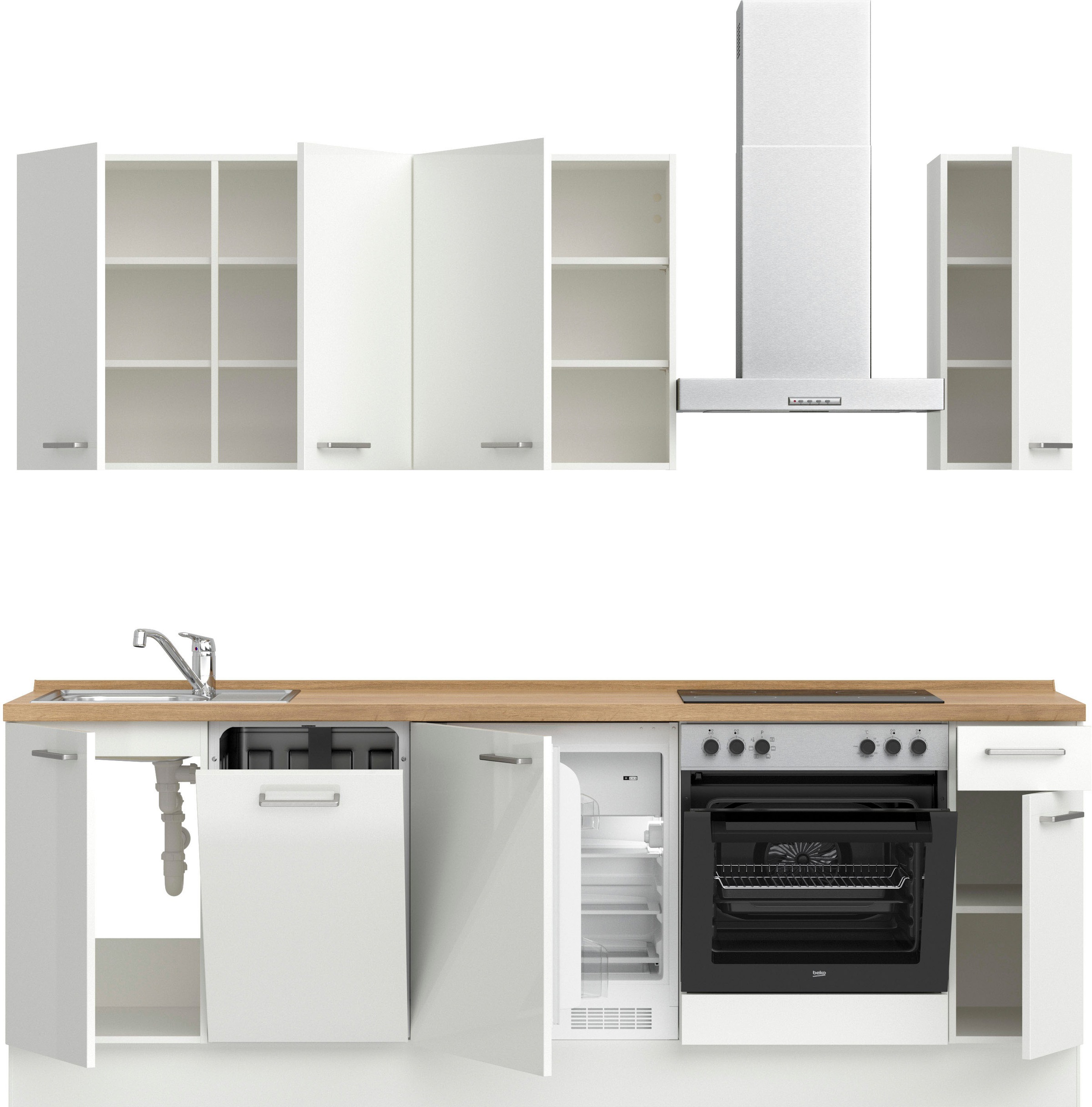 nobilia® Küchenzeile »"Flash I"«, vormontiert, Ausrichtung wählbar, Breite 240 cm, wahlw. mit E-Geräten