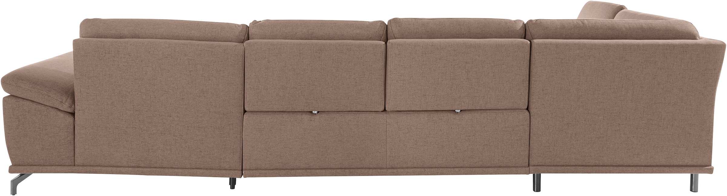 Places of Style Wohnlandschaft »Costello U-Form, mit Sitztiefenverstellung, Armteilverstellung und«, 3 Nierenkissen, optional Bettfunktion und Bettkasten