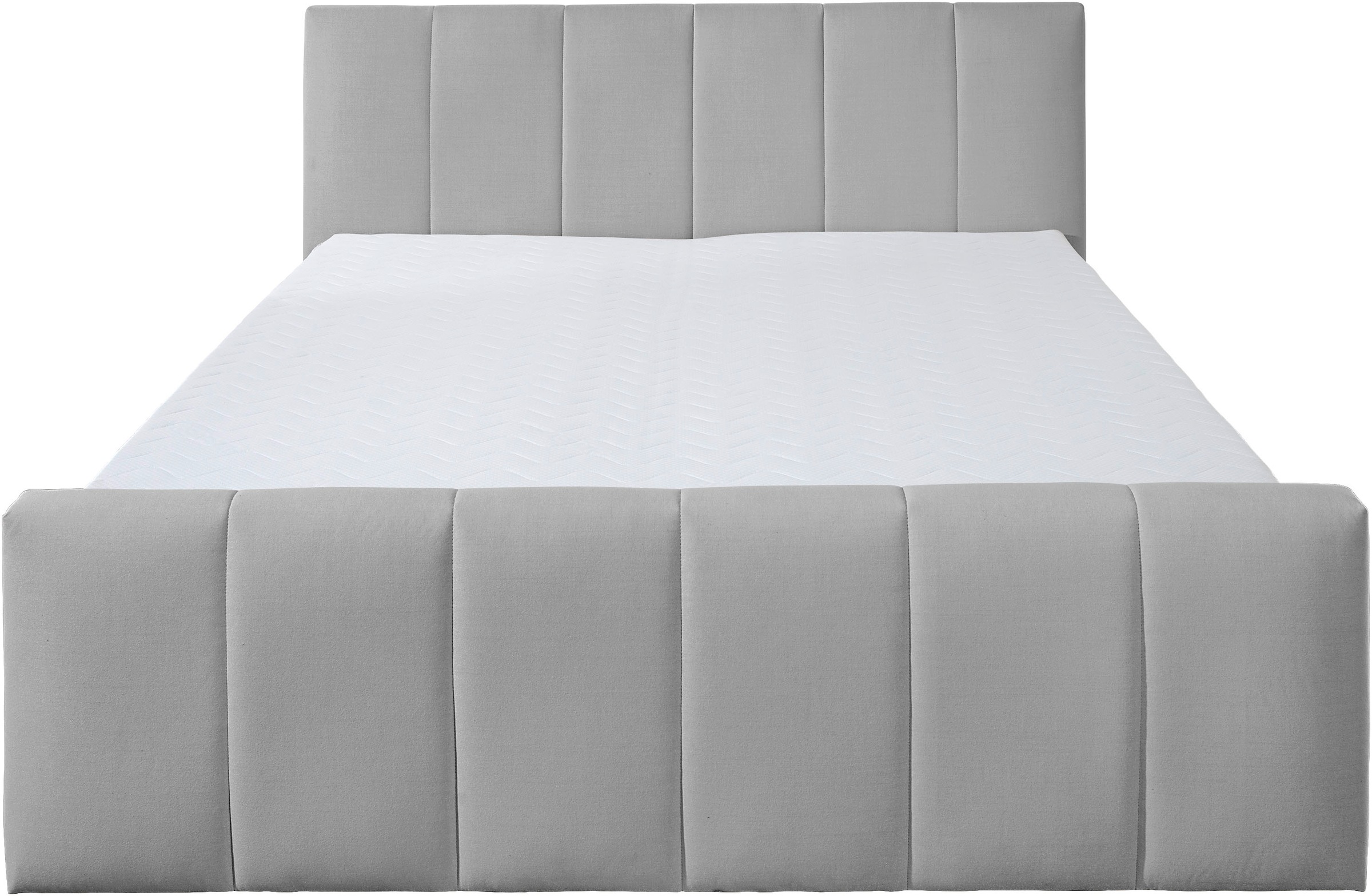 Boxbett HOME AFFAIRE "Hanelore inkl. Bettkasten und Topper", grau, B:192cm L:220cm, Komplettbetten, Boxbett mit Bettkasten und Fußteil, inkl. Topper 5