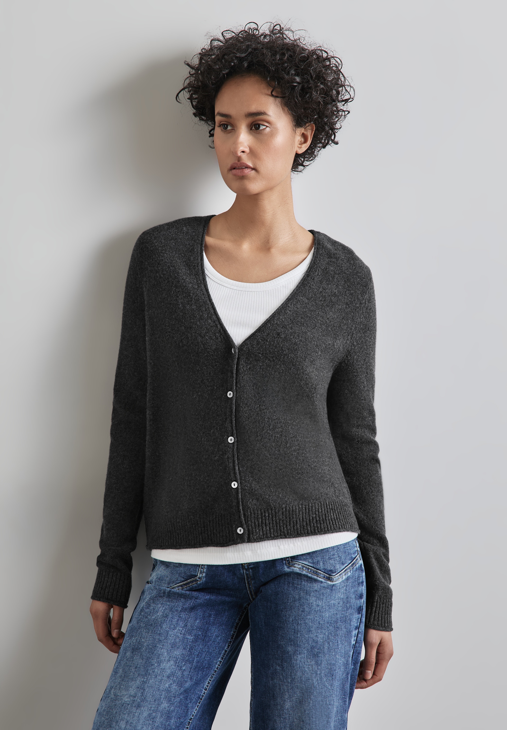 STREET ONE Cardigan, kurz, mit Knopfleiste