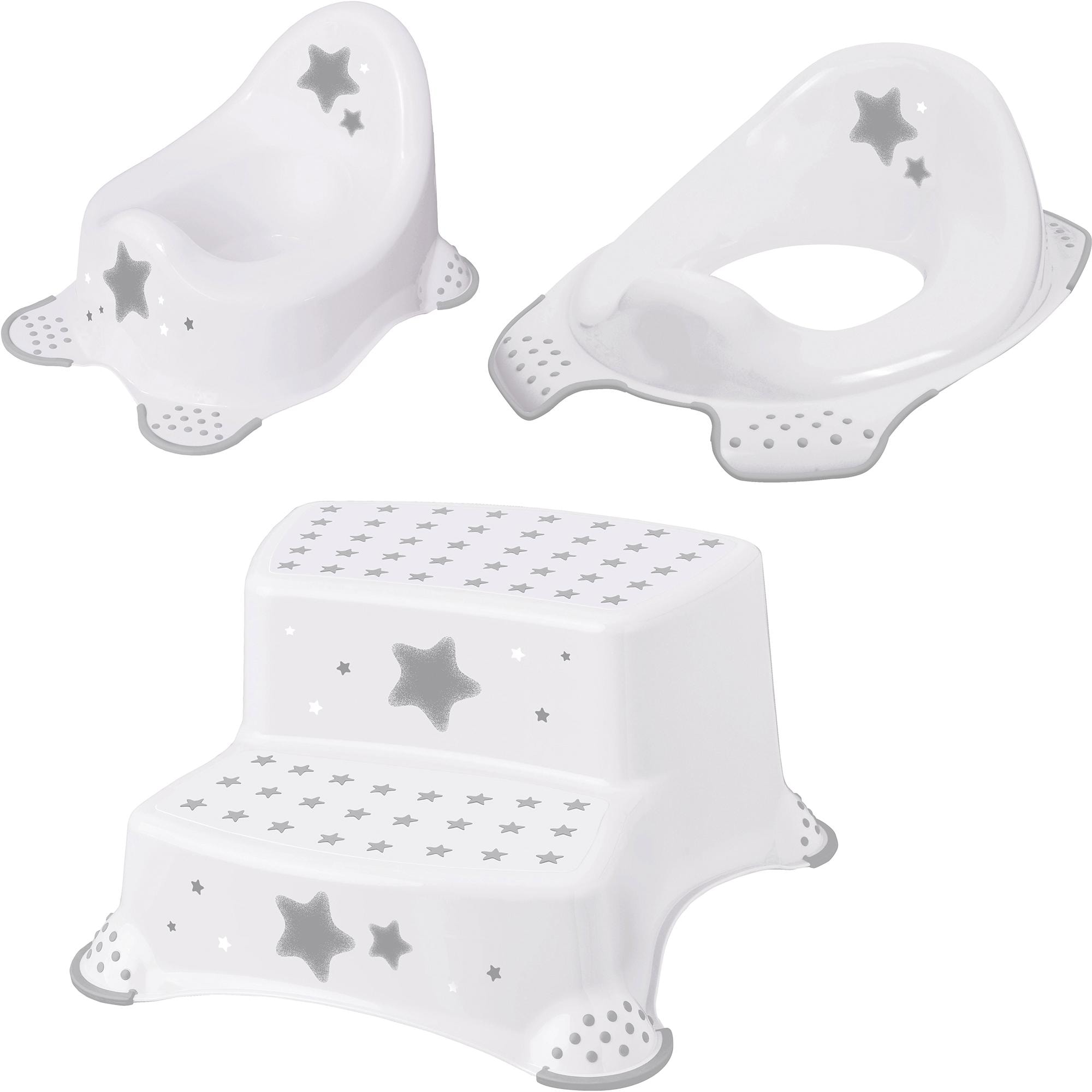 keeeper Töpfchen »Stars, weiß«, (Set, 3 tlg.), Kinderpflege-Set - Töpfchen, Toilettensitz und Tritthocker