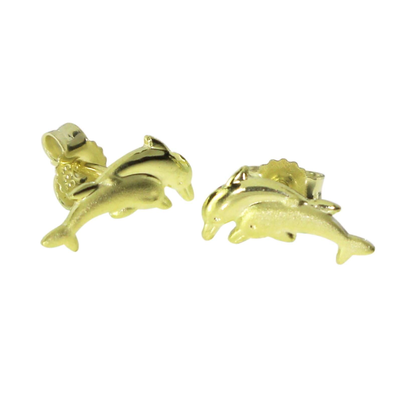Paar Ohrstecker OSTSEE-SCHMUCK "Ostsee-Schmuck Ohrstecker Delphinpaar Ohrstecker Delphinpaar", gelb, Ohrringe, Damen, 12 x 5mm, Gelbgold 333 4