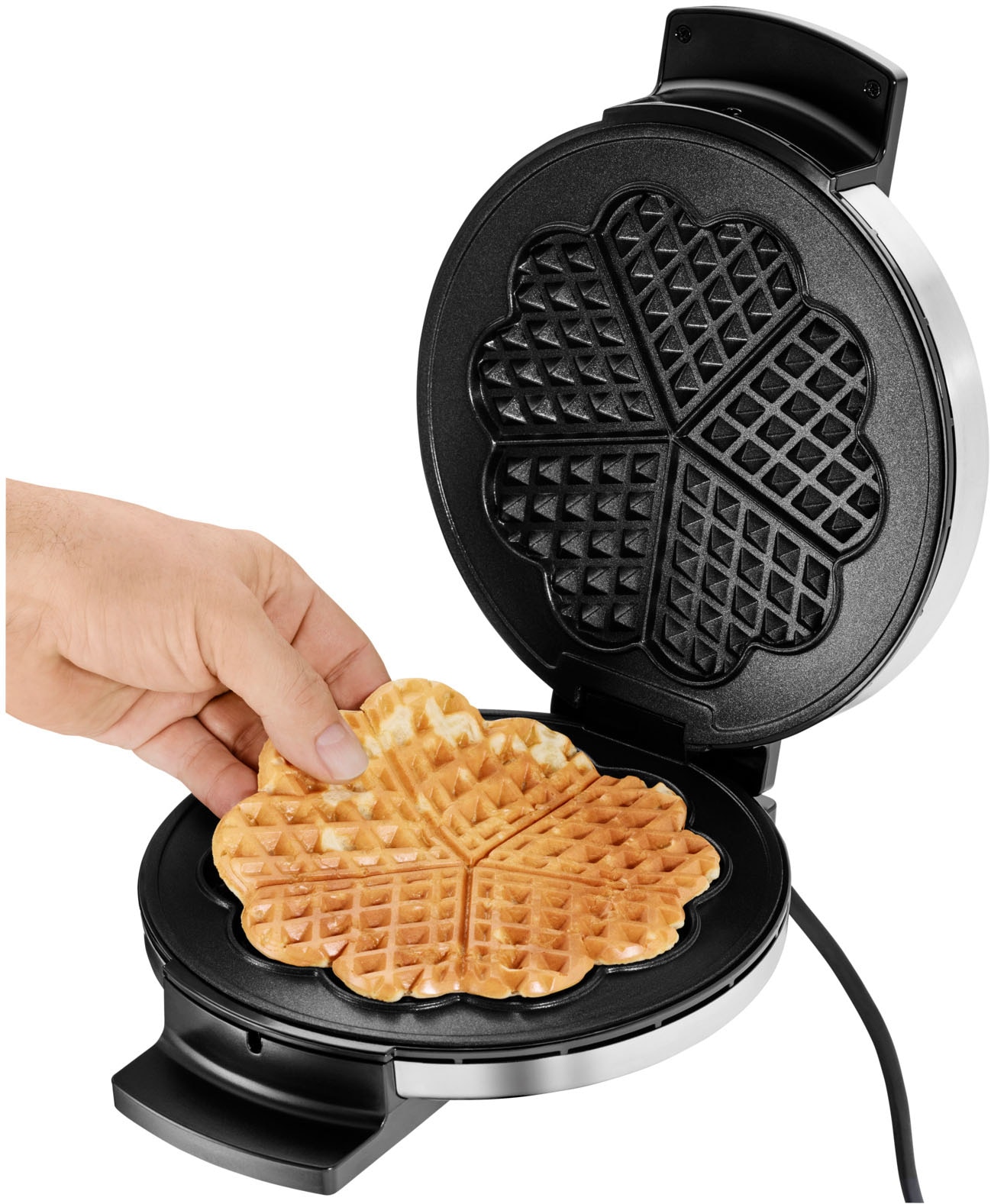 WMF Waffeleisen »LONO, antihaftbeschichtete Aluminium-Gussplatten, stufenlose Bräunung«, 900 W, einfache Aufbewahrung, Kabelaufwicklung, Maße: 22 x 26 x 8,5 cm