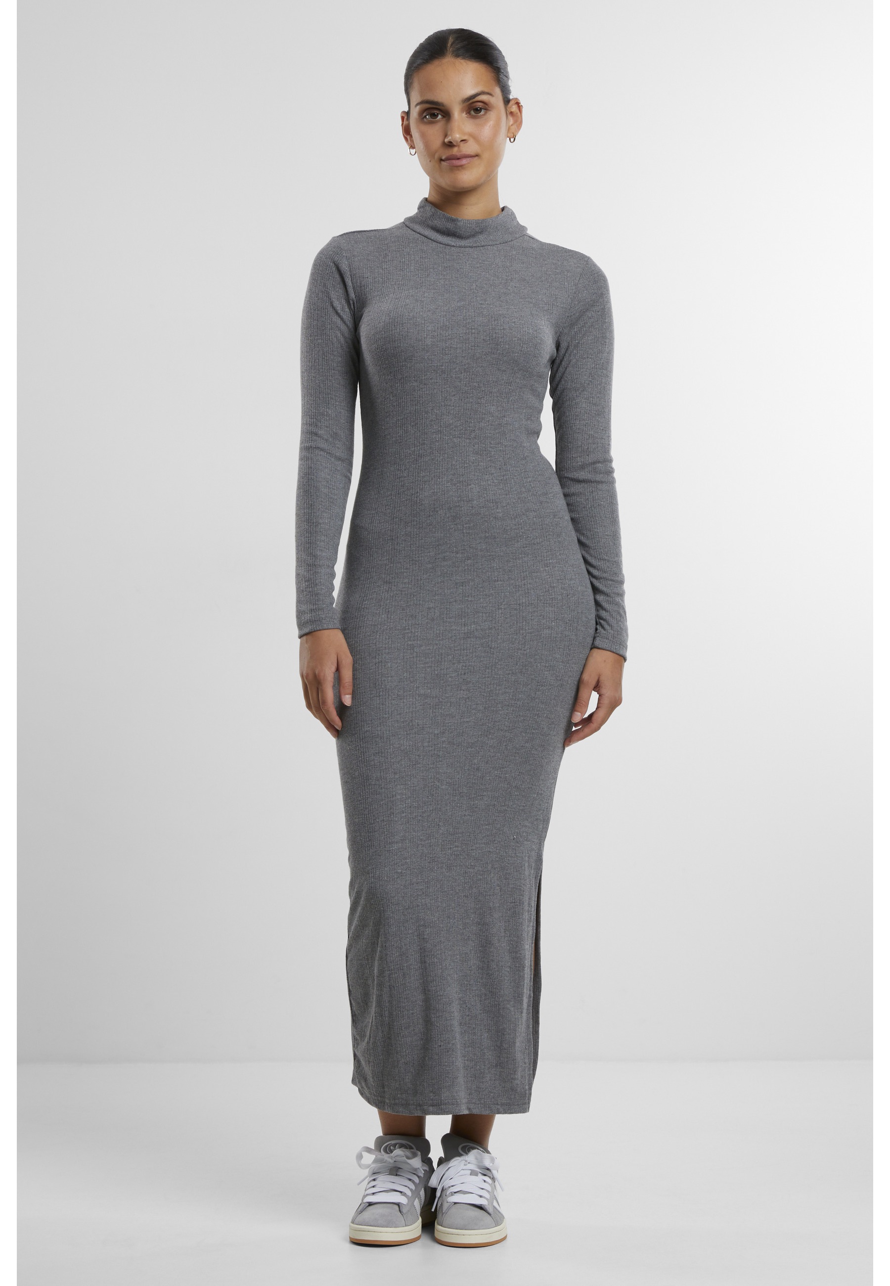URBAN CLASSICS Shirtkleid »Urban Classics Ladies Rib Longlseeve Mockneck Dress« 1 Stk. tlg.