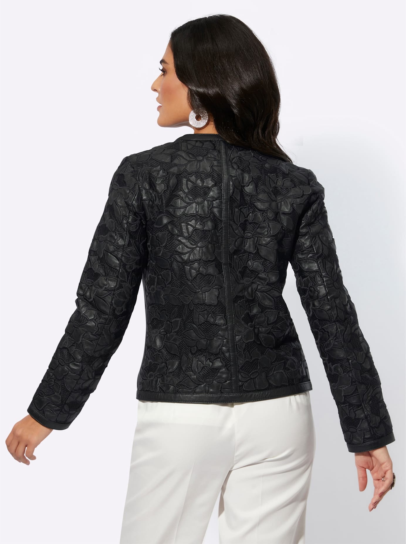 Mainpol Lederblazer »Lammnappaleder-Mesh-Blazer«