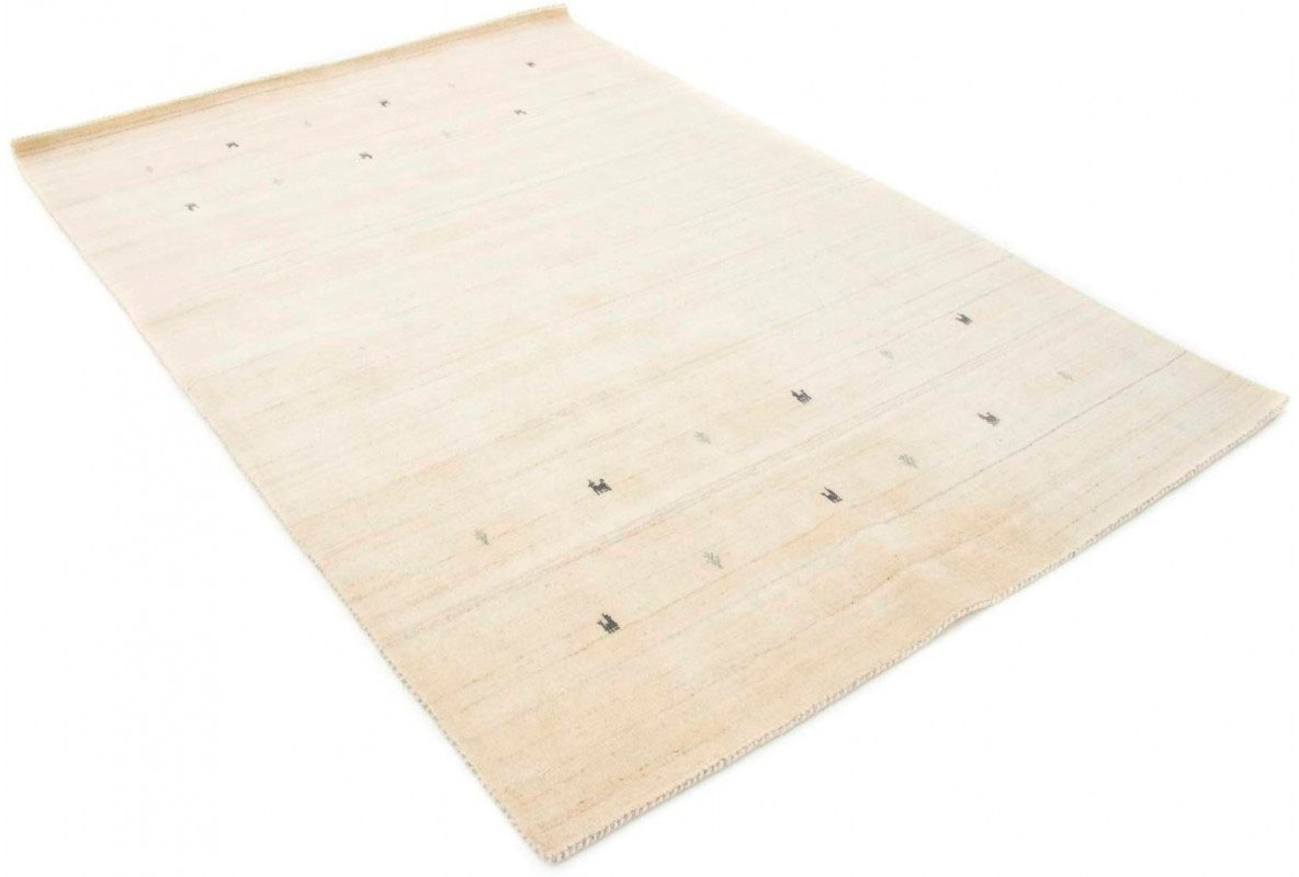 carpetfine Wollteppich »Gabbeh Uni, auch als Läufer erhältlich«, rechteckig, 15 mm Höhe, reine Wolle, handgewebt, Gabbeh Loom Tiermotiv, große Farbauswahl