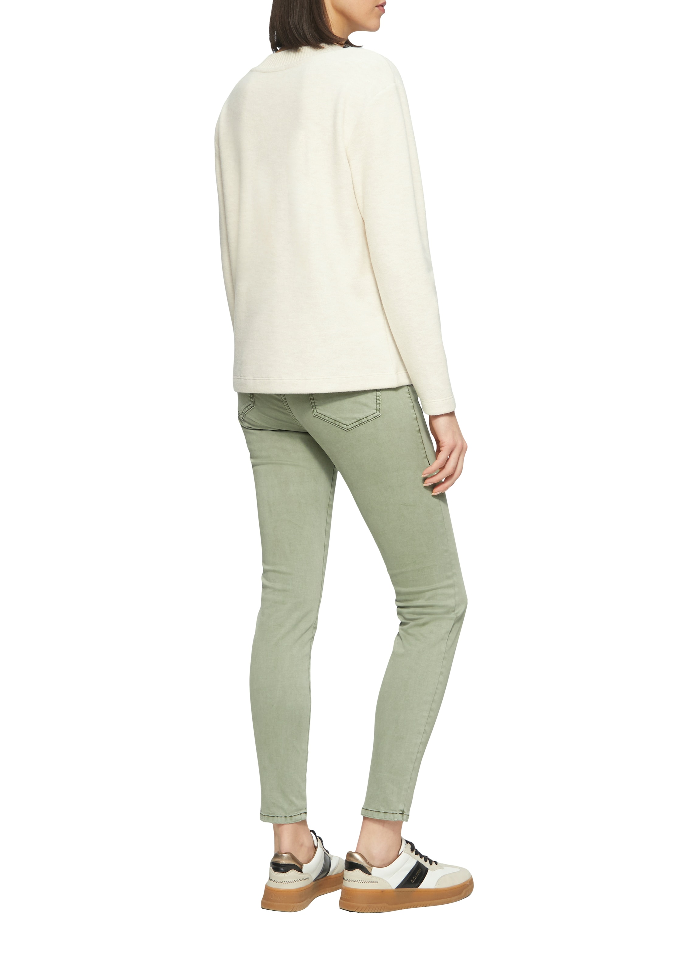 s.Oliver V-Ausschnitt-Pullover, in melierter Optik