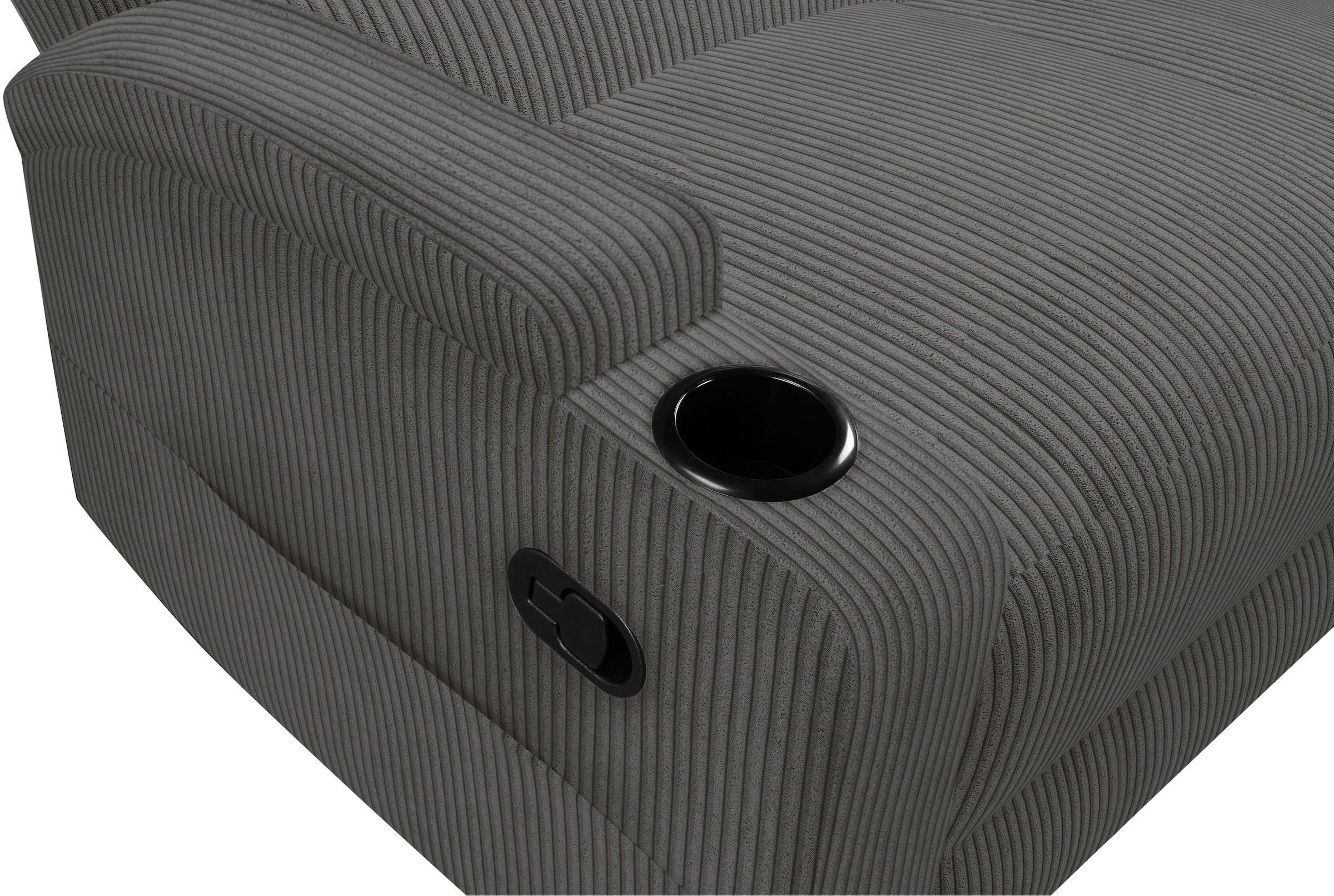 OTTO home Ecksofa »NAPORI Multimediasofa, 3er Kinosessel XXL, L-Form, Cord« Kinosofa mit Relaxfunktion, Getränkehalter, Staufach und Staukasten