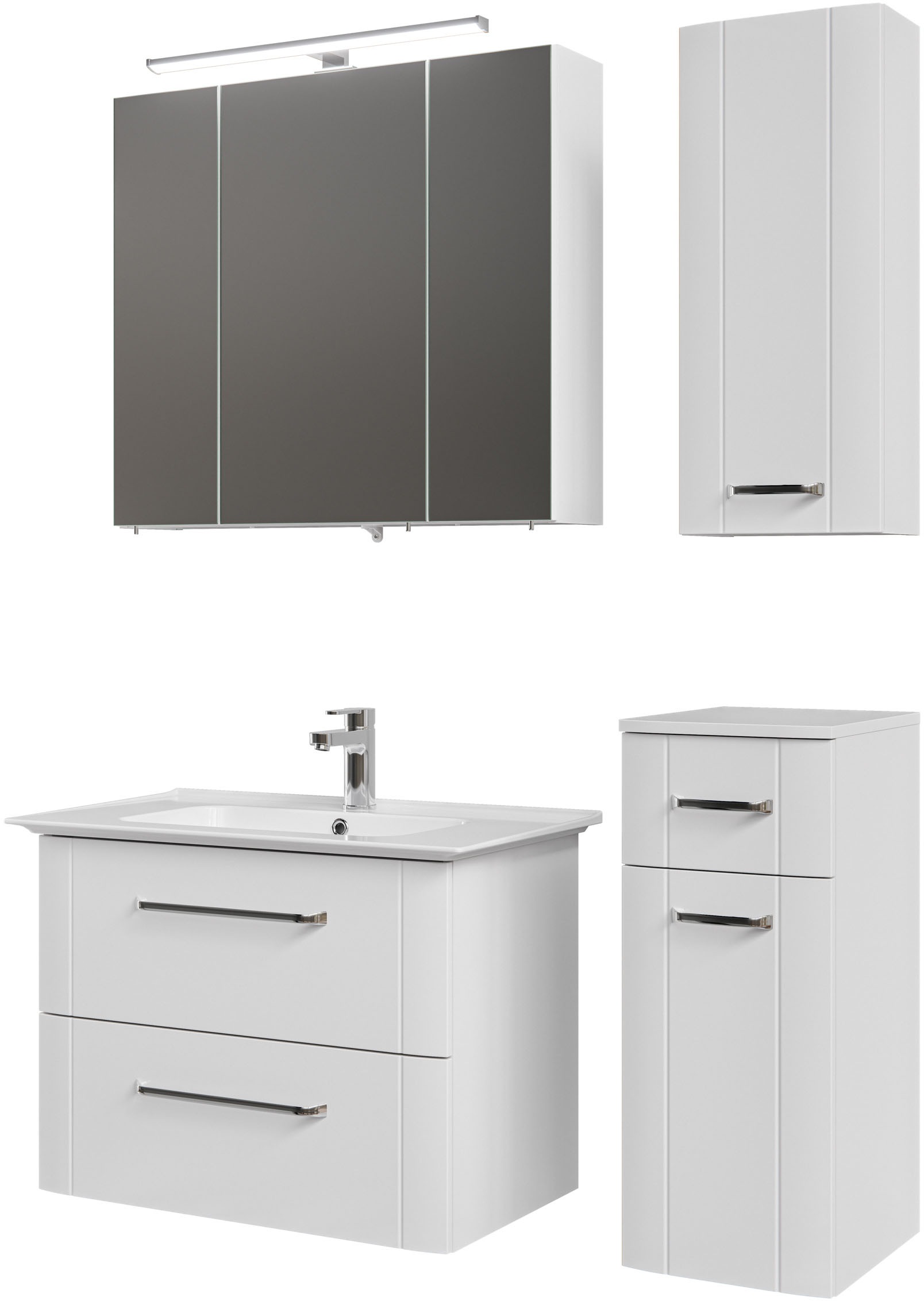 Saphir Badmöbel-Set "Serie 3006 4-teilig Keramik-Waschtisch mit Spiegelschr günstig online kaufen