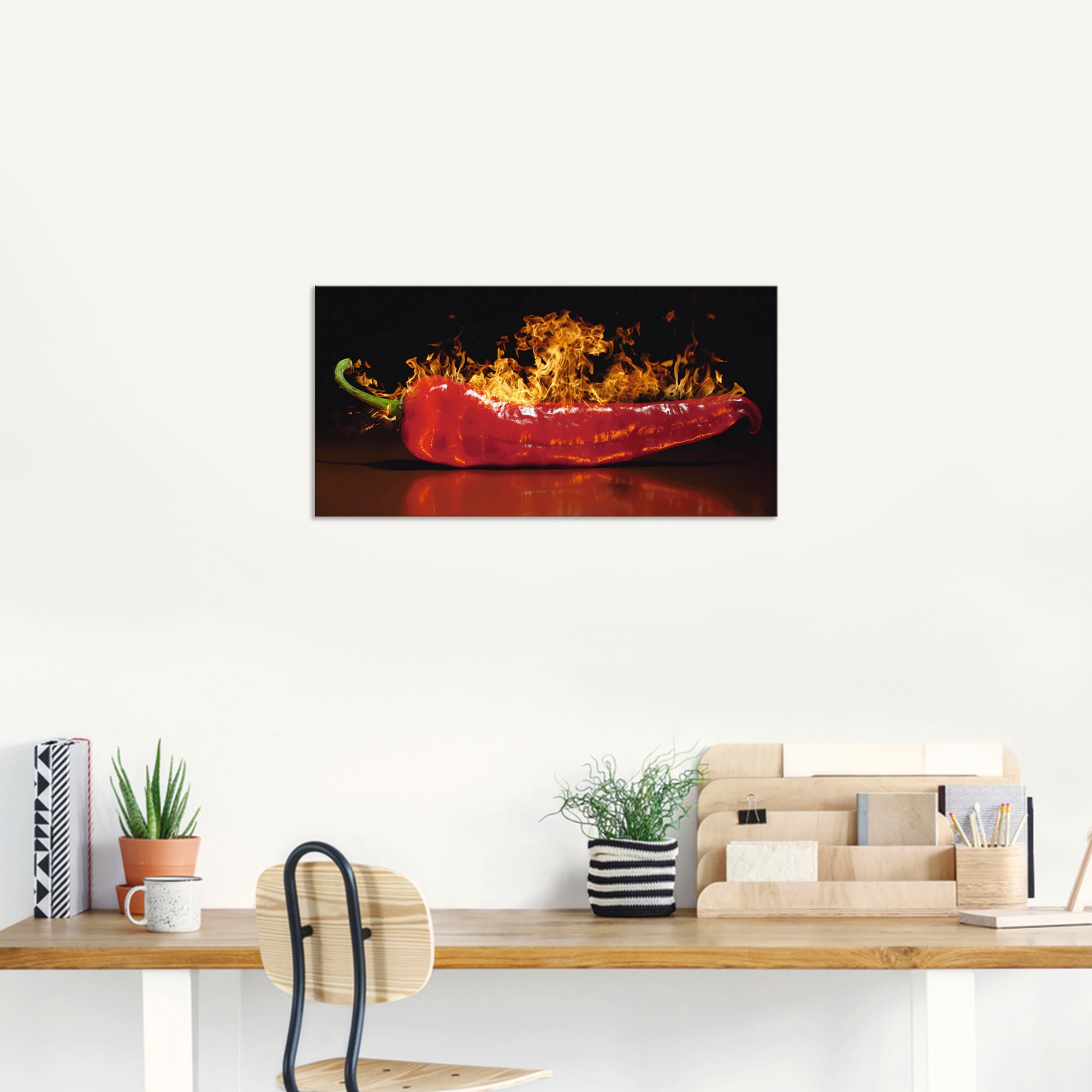 Artland Wandbild "Roter scharfer Chilipfeffer" Lebensmittel 1 Stk. tlg. als günstig online kaufen