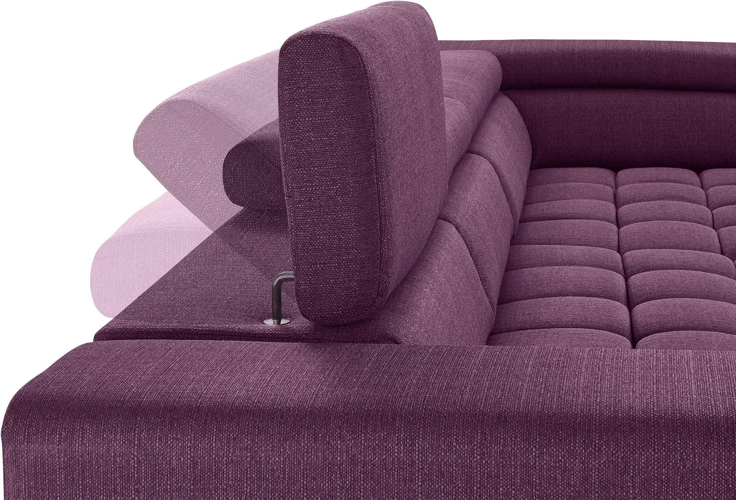 exxpo - sofa fashion Ecksofa »Elias, aktuelle Kreuzsteppung im Sitz, bequem, L-Form«, mit Kopf- bzw. Rückenverstellung, wahlweise mit Bettfunktion