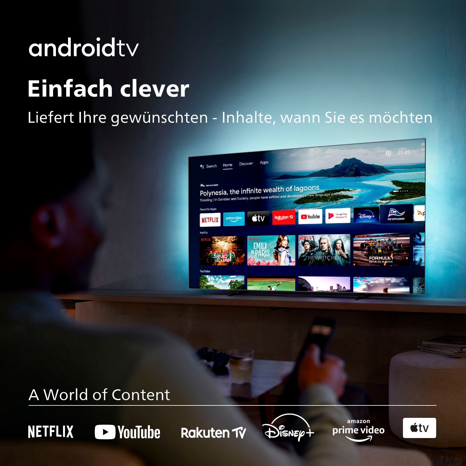 | 164 4K HD, Philips -Android TV BAUR OLED-Fernseher »65OLED707/12«, Ultra Smart-TV Zoll, cm/65