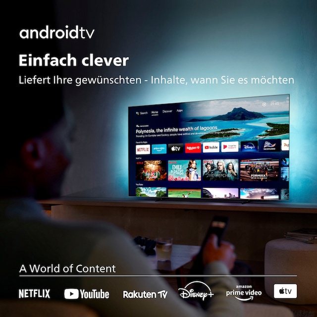Philips OLED-Fernseher »65OLED707/12«, 164 cm/65 Zoll, 4K Ultra HD, Smart-TV -Android TV | BAUR