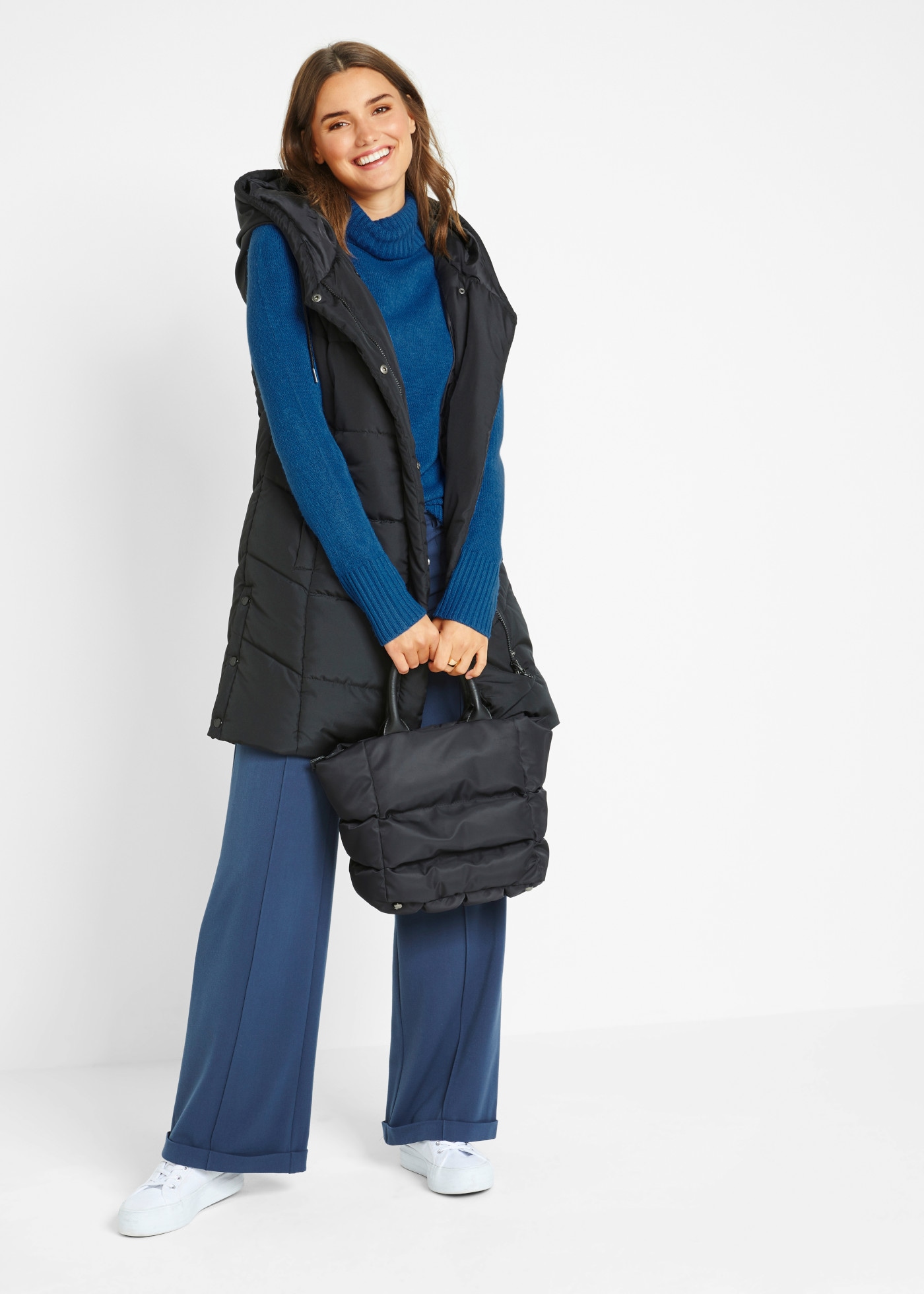 bonprix Rollkragenpullover mit Rollkragen, hüftbedeckende Länge, Slim Fit