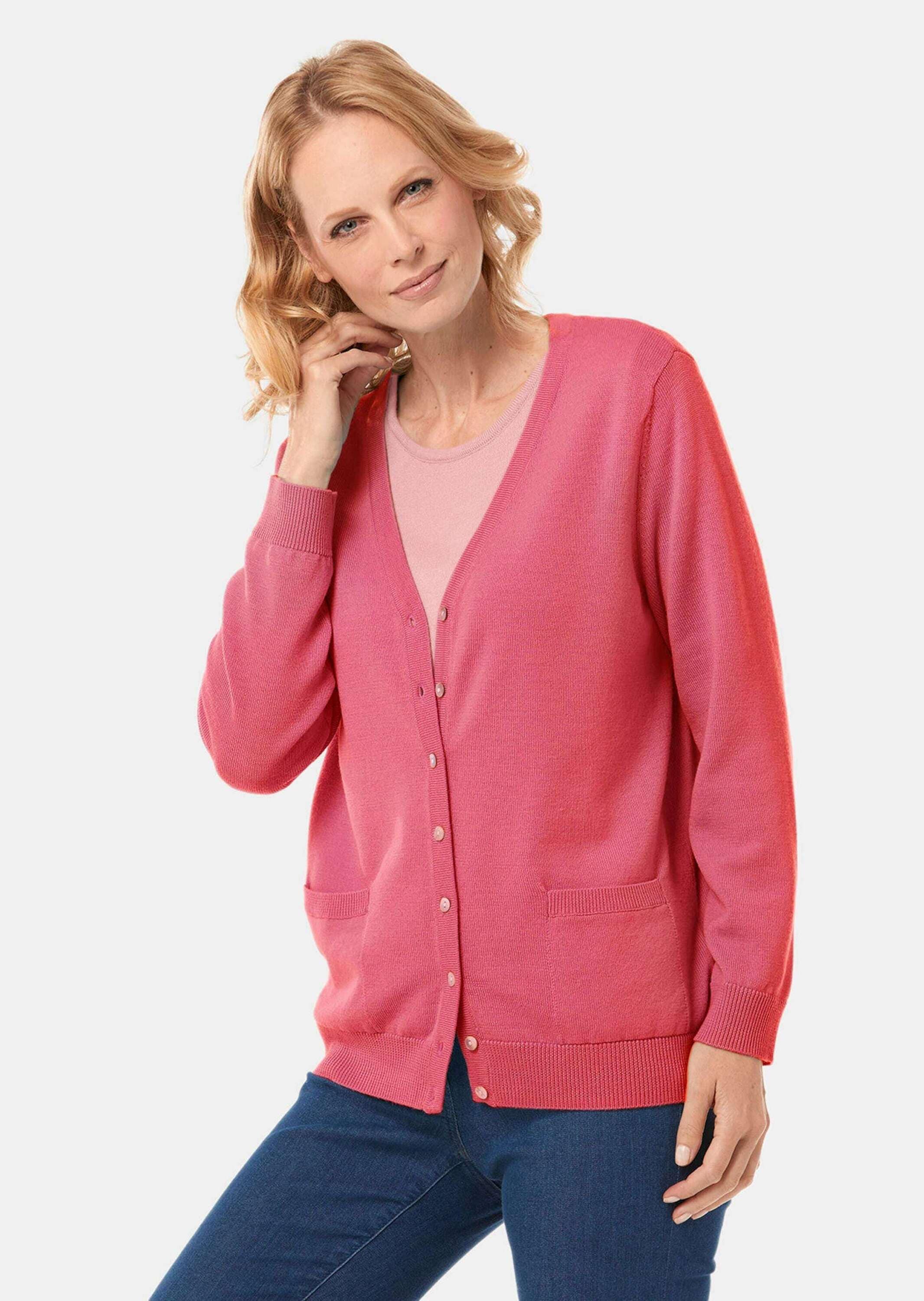GOLDNER Strickjacke »Kurzgröße Uni Merino-Cardigan Langarm«