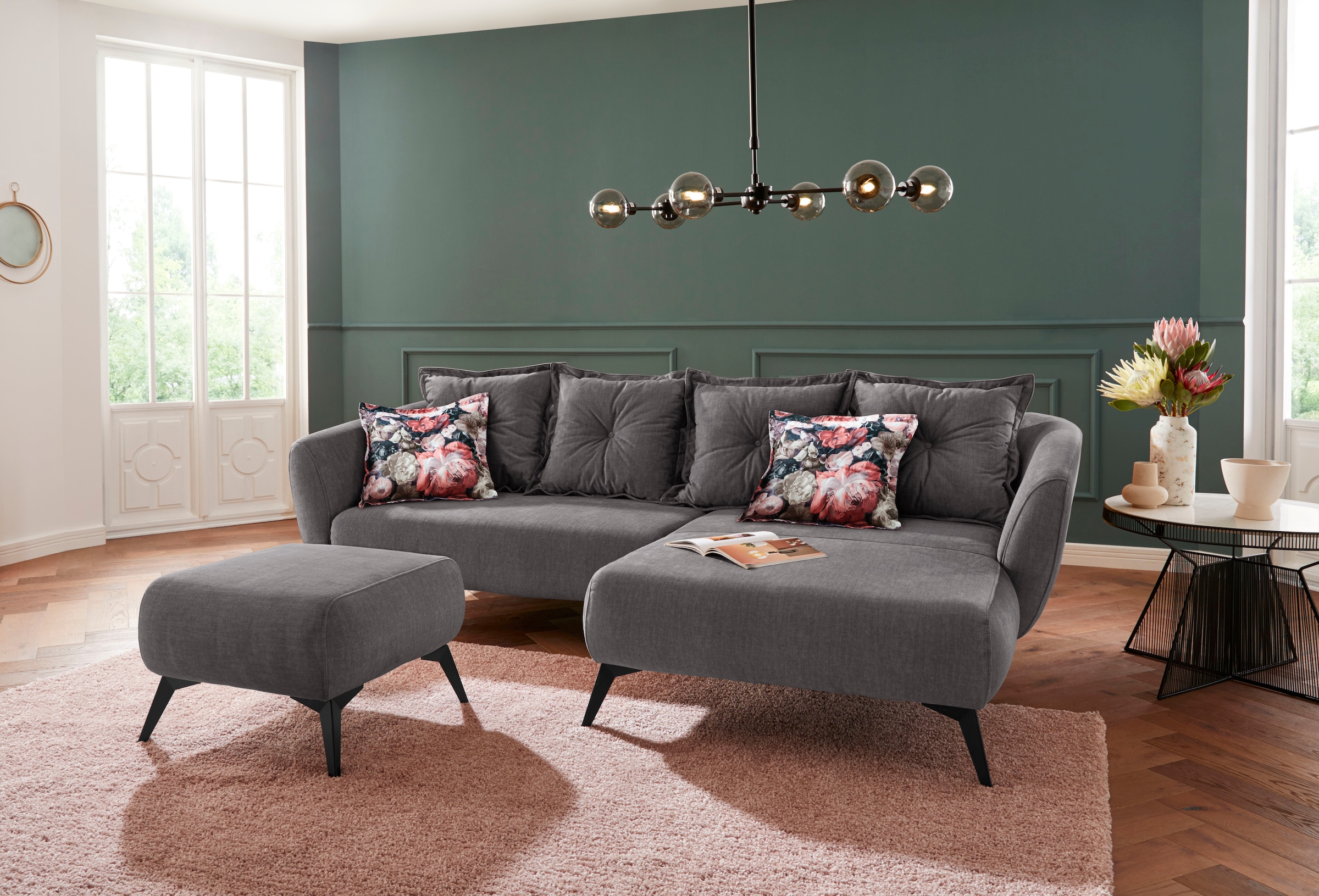 INOSIGN Ecksofa »Baggio L-Form« Zierkissen su