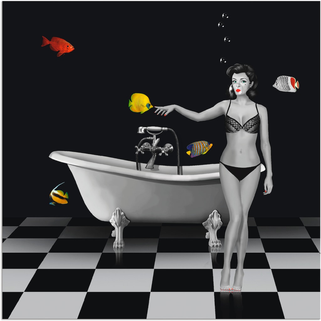 Artland Wandbild »Ein Badezimmer für Fische«, Frau, (1 St.)